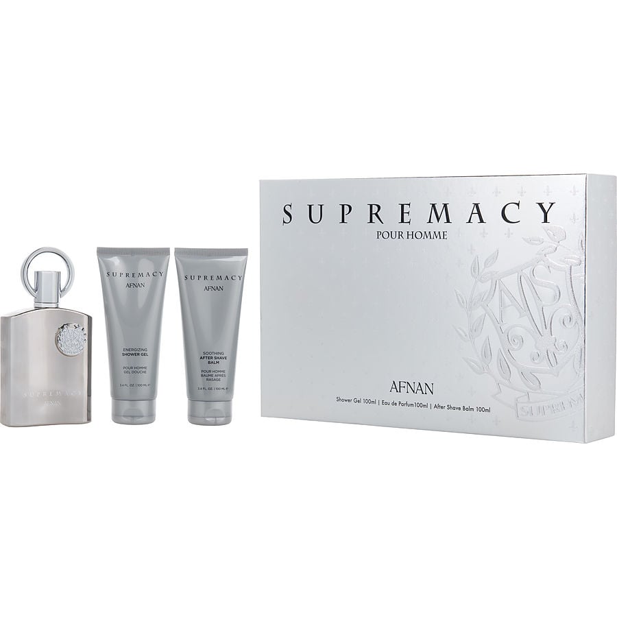 Perfume Masculino Afnan Perfumes Supremacy Silver EDP Spray 100 Ml&Pós-Barba Balm Gel Banho