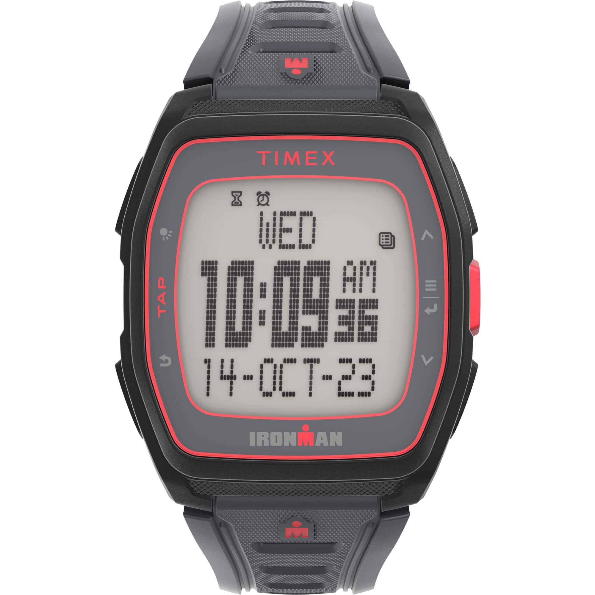 Timex - Relógio unissex IRONMAN T300 42 mm - Pulseira preta com mostrador digital, caixa preta - Preto-TW5M62600JT
