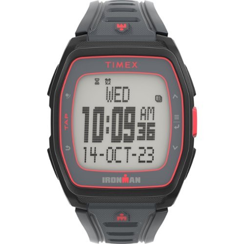 Timex - Relógio unissex IRONMAN T300 42 mm - Pulseira preta com mostrador digital, caixa preta - Preto-TW5M62600JT
