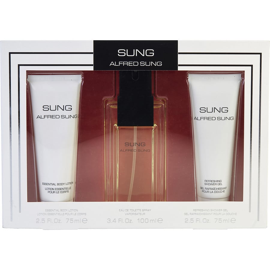 Cx De Presente Feminino Sung Alfred Sung Eau De Toilette Spray 100 Ml + Loção Corporal 75 Ml + Gel De Banho 75 Ml