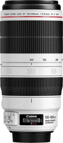 Canon - Lente zoom telefoto EF100-400mm F4.5-5.6L IS II USM para câmeras EOS DSLR - Branco-9524B002