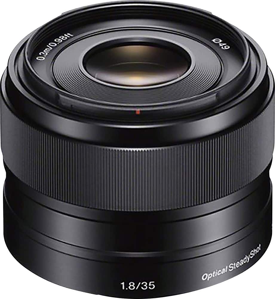 Sony - Lente Prime 35mm f/1.8 para a maioria das câmeras NEX E-Mount - Preto-SEL35F18