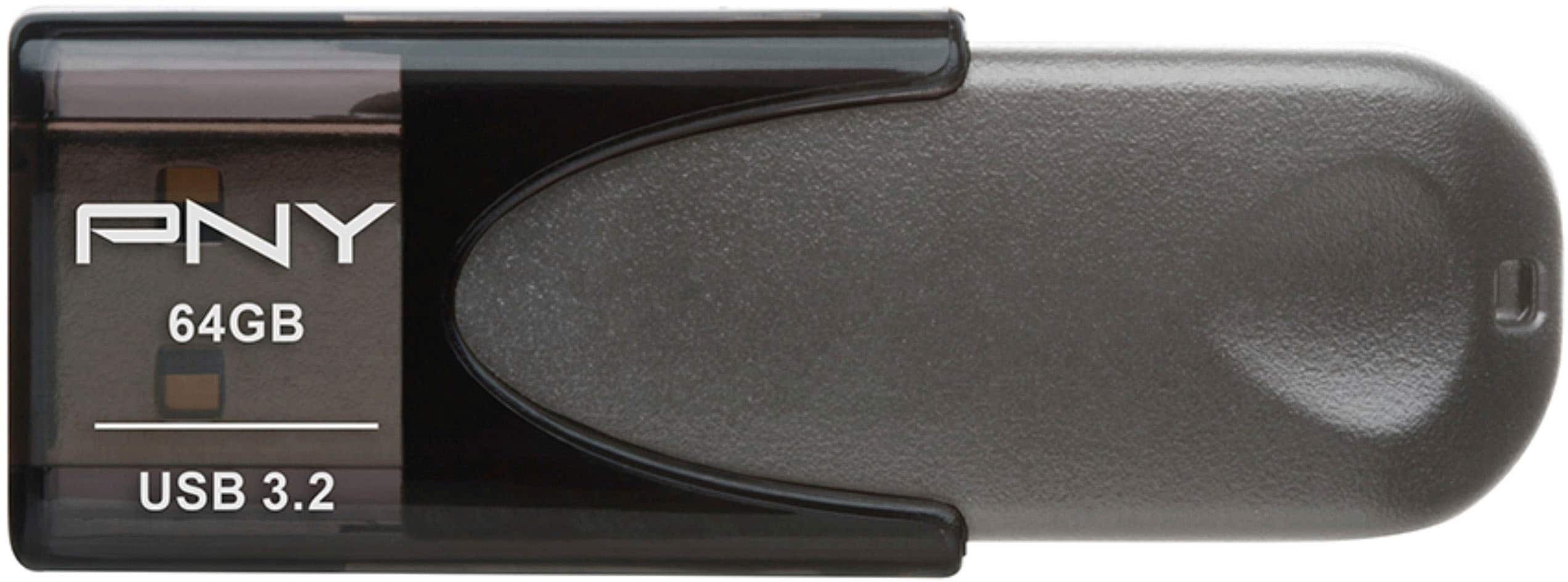 Pen Drive PNY - Unidade flash Elite Turbo Attache 4 64GB USB 3.2 - Preto-P-FD64GTBAT4-GE