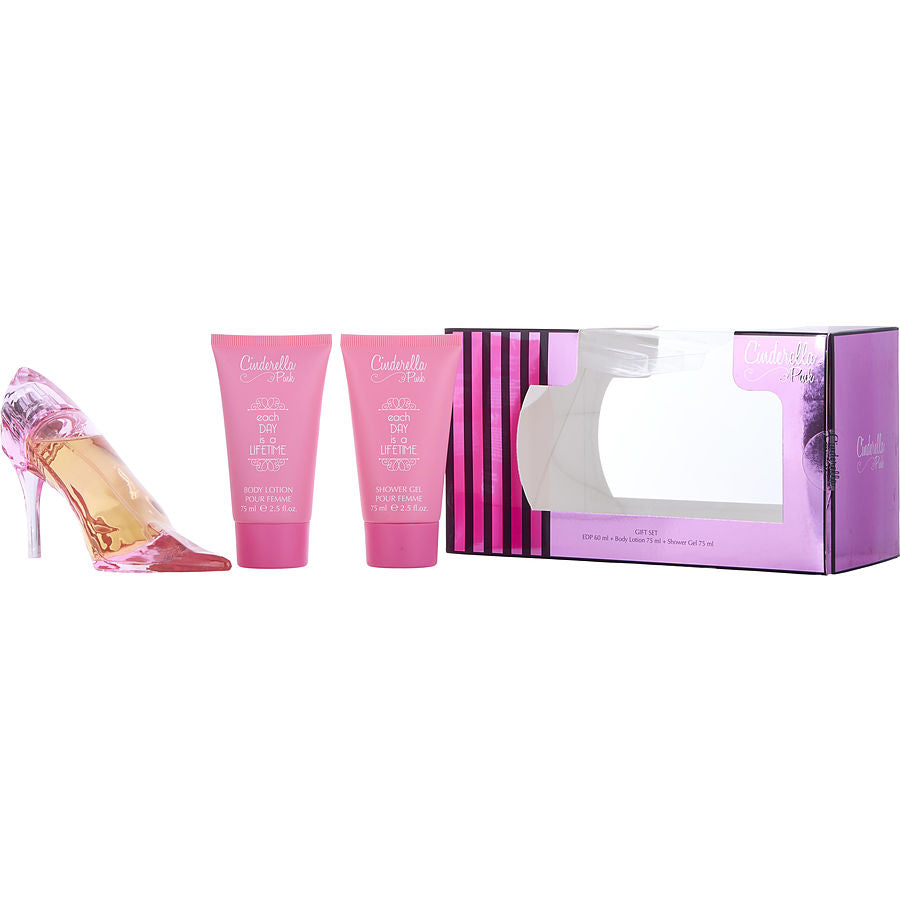 Perfume Feminino Disney Cinderella Pink EDP Spray 60 Ml&Loção Corporal 75 Ml& Gel Banho