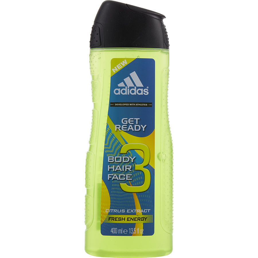 Gel De Banho Masculino Adidas Get Ready Para Cabelo E Corpo 390 Ml