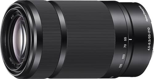 Sony - Lente telefoto 55-210mm f/4.5-6.3 para a maioria das câmeras Alpha E-Mount - Preto-SEL55210/B