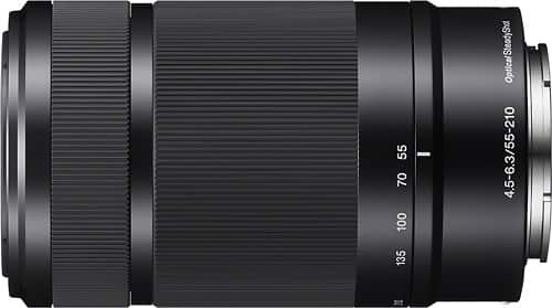 Sony - Lente telefoto 55-210mm f/4.5-6.3 para a maioria das câmeras Alpha E-Mount - Preto-SEL55210/B