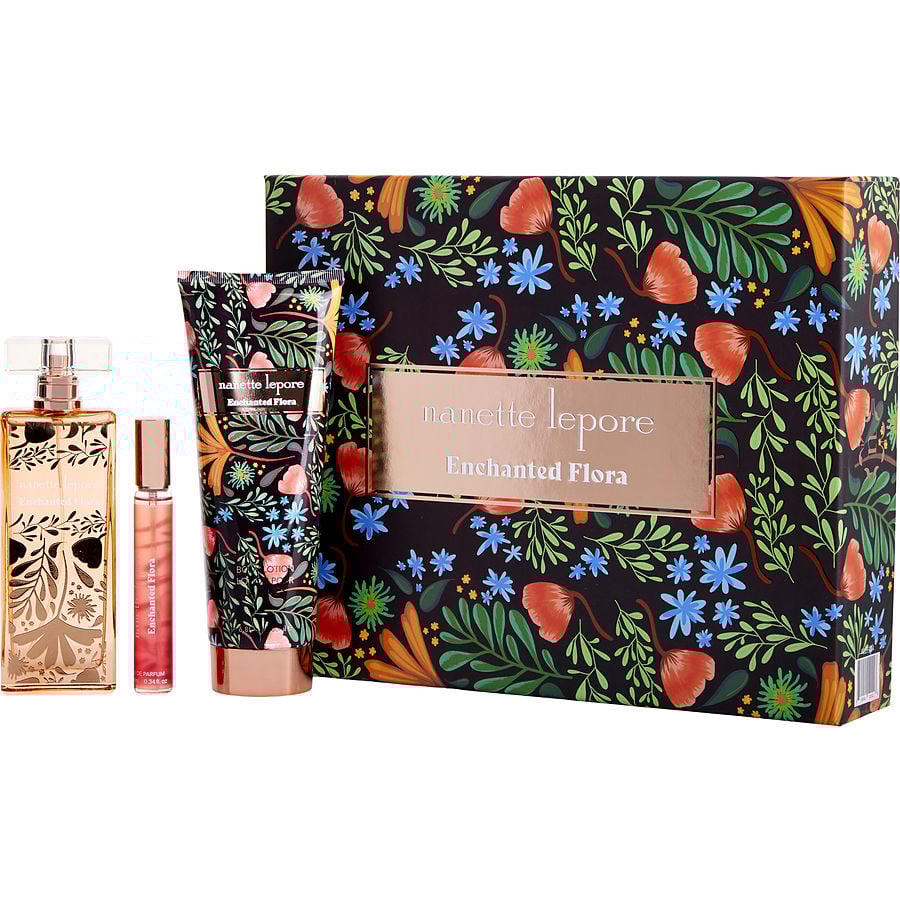 Perfume Feminino Nanette Lepore Enchanted Flora EDP Spray 100 Ml&Loção Corporal 200 10 Mini