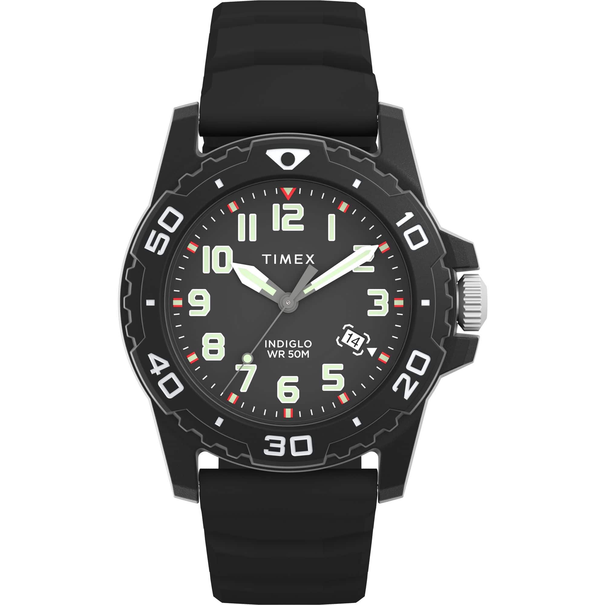 Timex - Relógio masculino Main Street 42 mm - Pulseira preta com mostrador preto e caixa preta - Preto-TW5M612009J