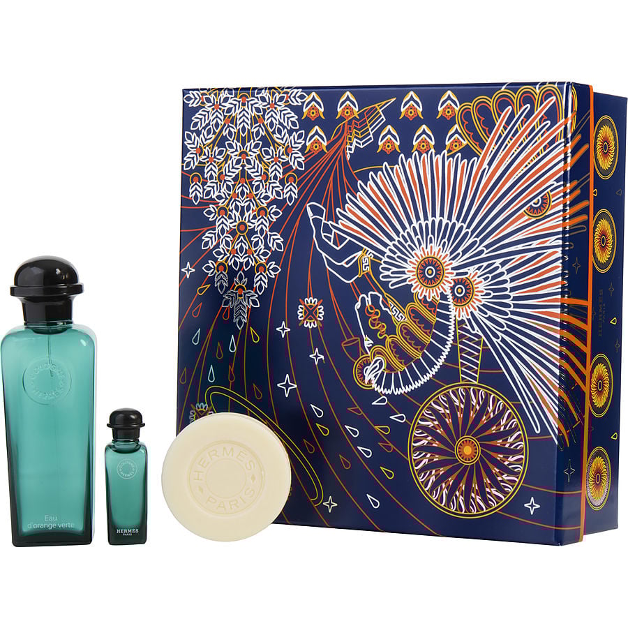 Perfume Unisex Hermes D'Orange Vert Eau De Colônia Spray 100 Ml & 7 Sabonete 50