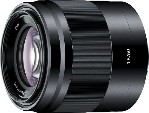 Sony - Lente óptica 50mm f/1.8 para câmeras selecionadas de montagem E - Preto-SEL50F18/B