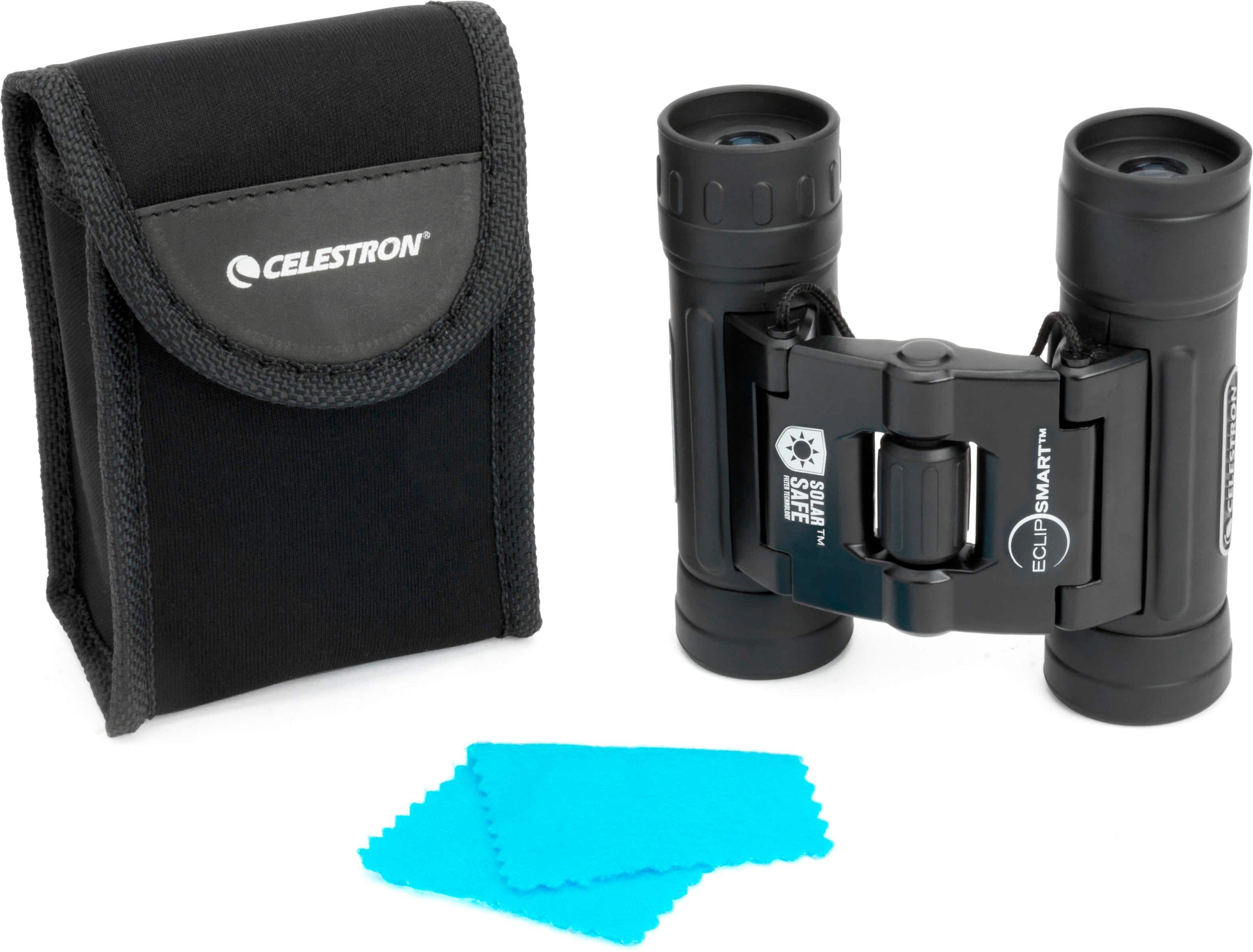 Celestron - Binóculos solares de telhado EclipSmart 10x25 - Preto-71237