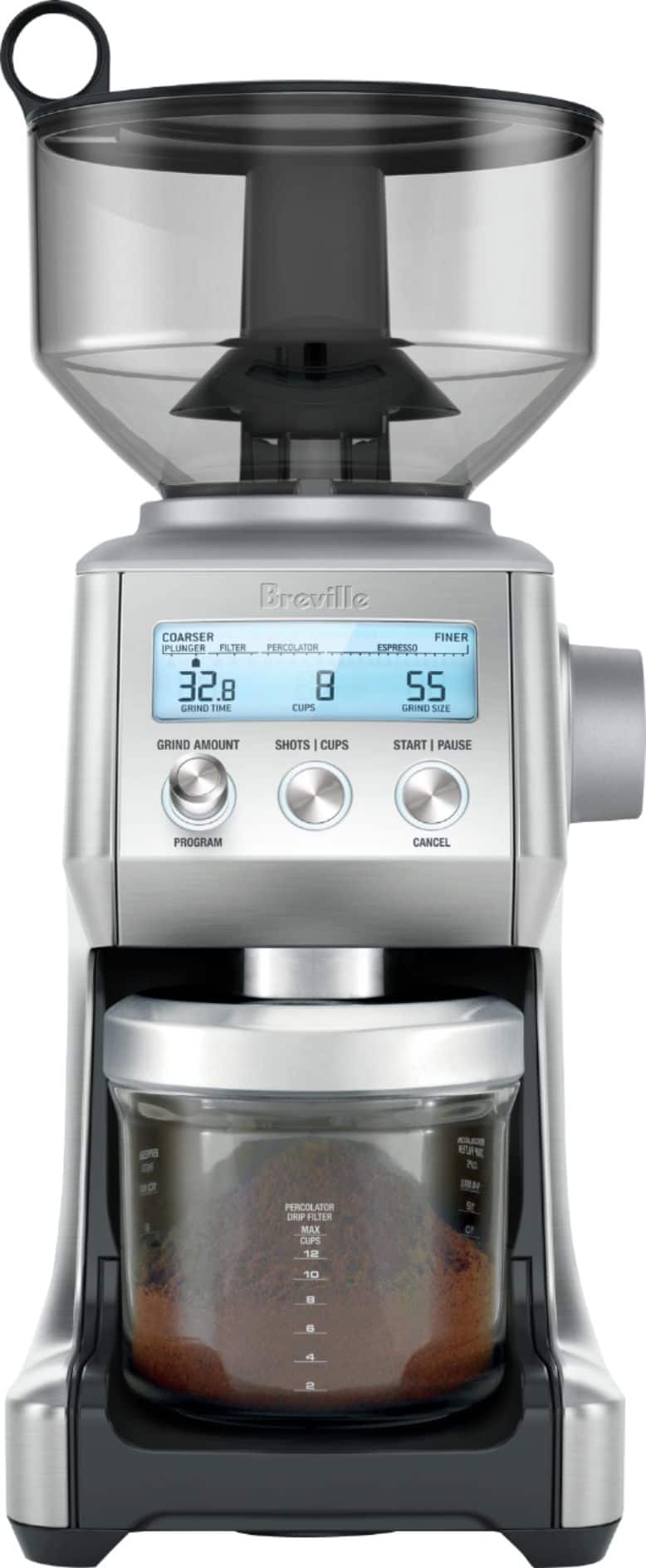 Breville - o moedor de café Smart Grinder Pro 12 xícaras - aço inoxidável-BCG820BSSXL