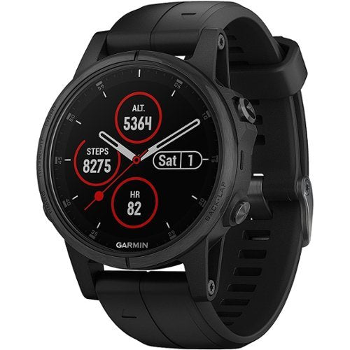 Garmin - Relógio inteligente fēnix 5S Plus Sapphire - Polímero reforçado com fibra - Preto-010-01987-02