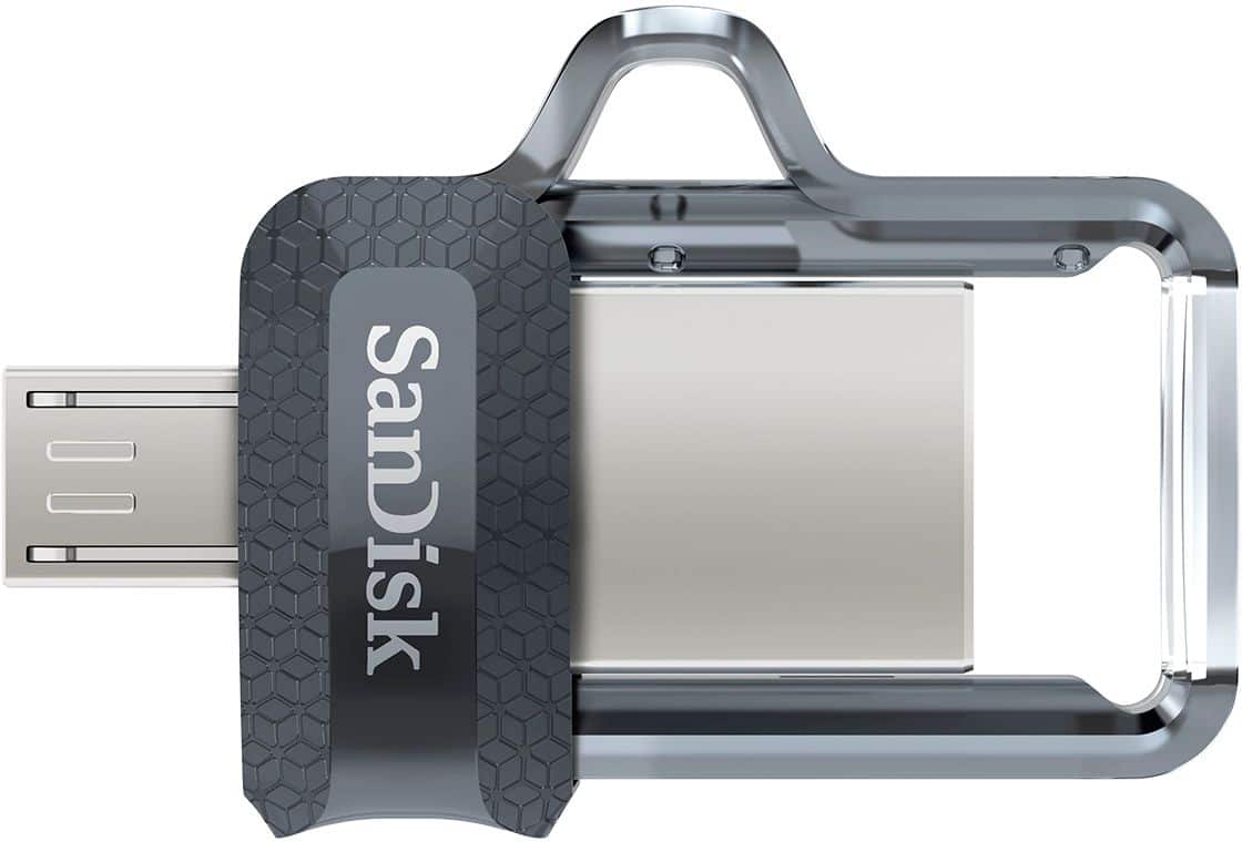 Pen Drive SanDisk - Ultra 256 GB USB 3.0, unidade flash micro USB - cinza / transparente-SDDD3-256G-A46