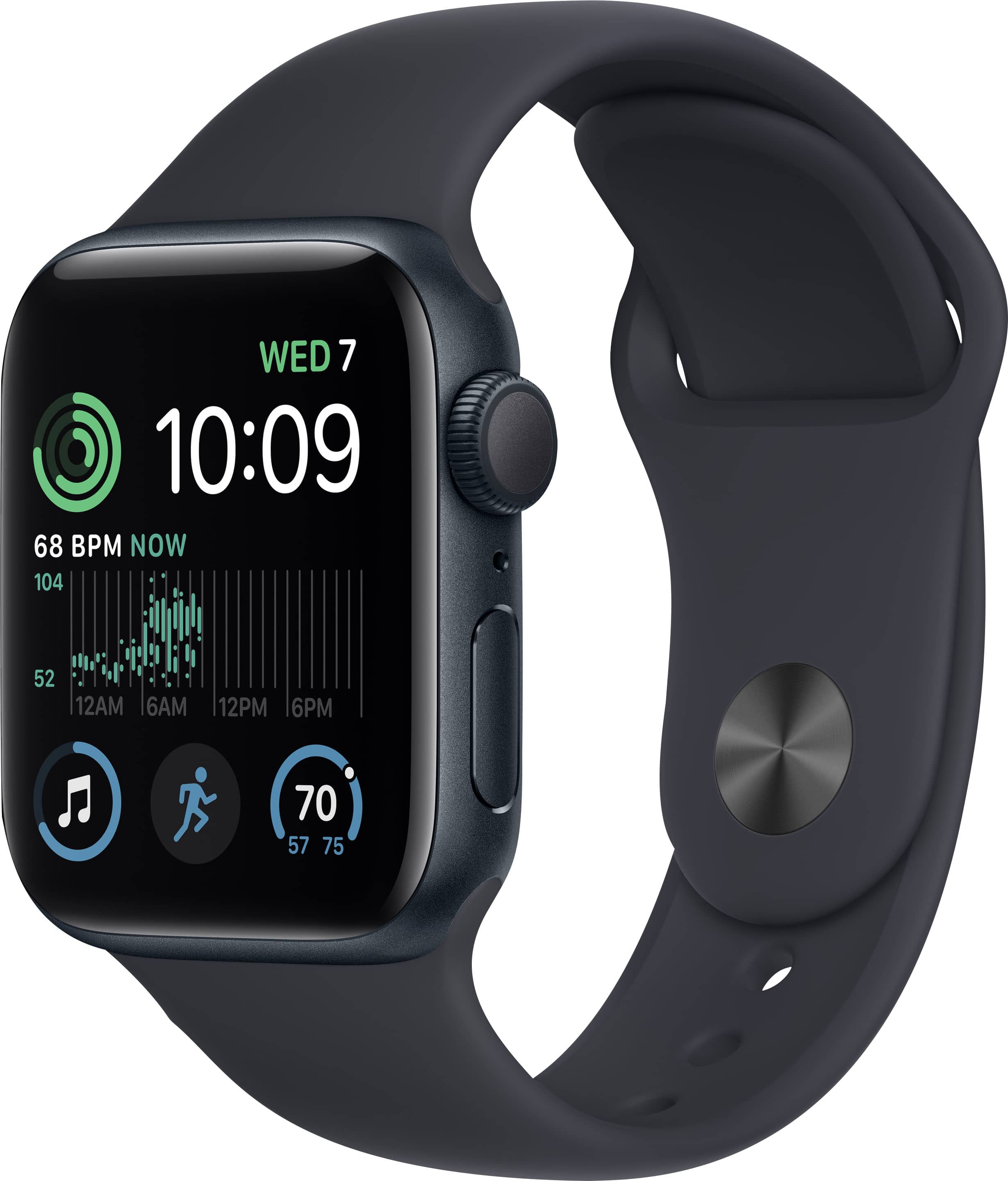 Caixa de alumínio de 40 mm para Apple Watch SE 2ª geração (GPS) com pulseira esportiva Midnight - S/M - Midnight-MNT73LL/A