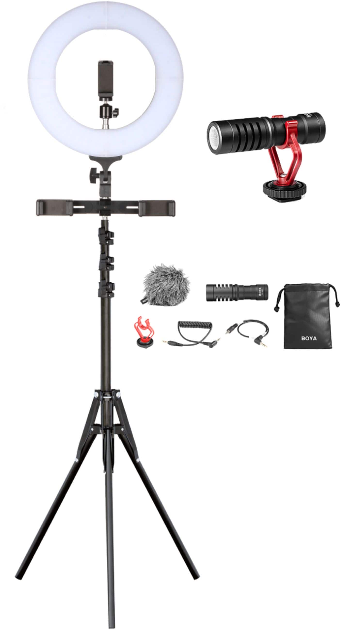 Sunpak - Kit de vlogging definitivo com microfone cardióide BOYA para smartphones e câmeras - Preto-VGU-LED336-14