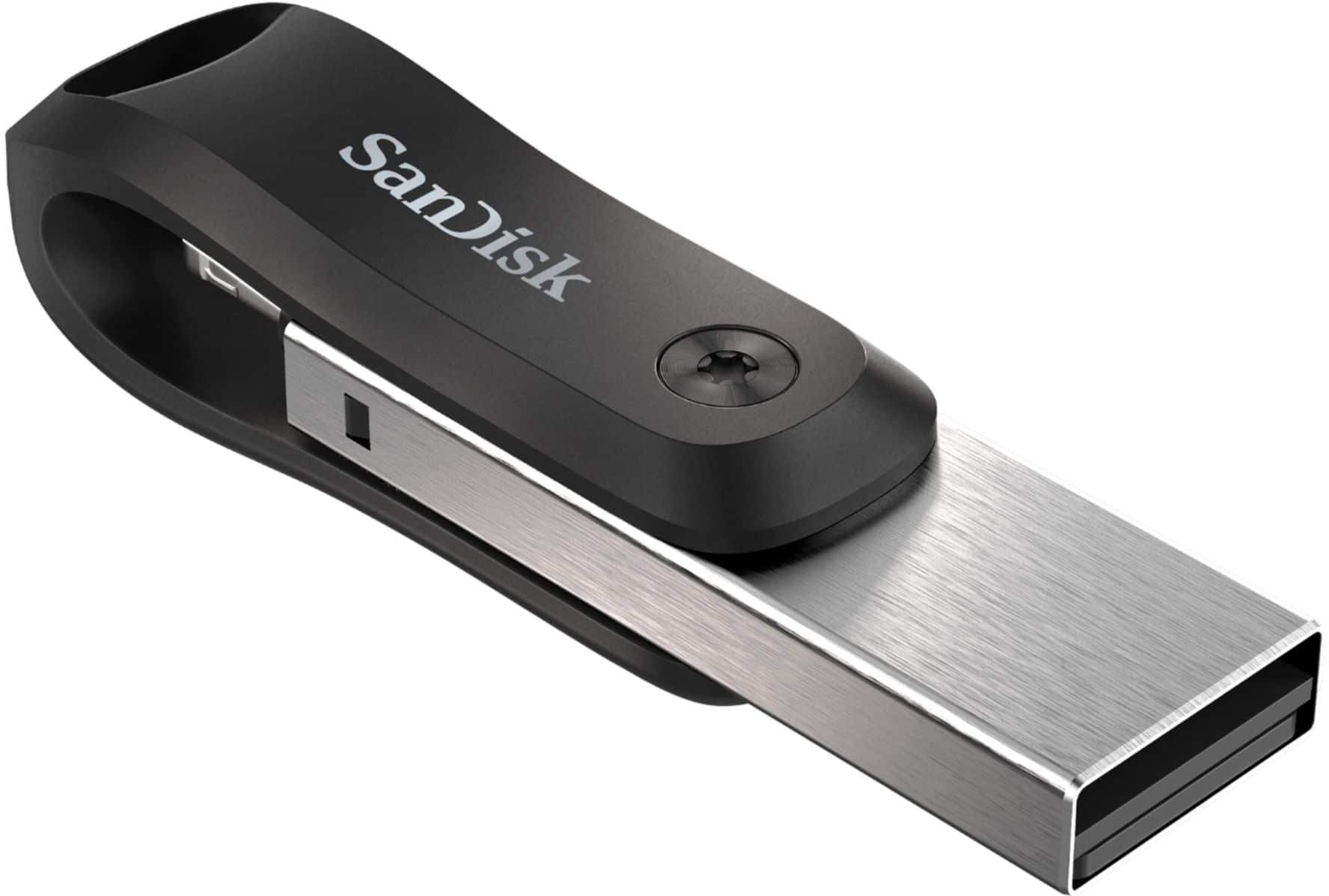 Pen Drive SanDisk - iXpand Flash Drive Go 256 GB USB 3.0 Tipo A para Apple Lightning para iPhone e iPad - Preto / Prata-SDIX60N-256G-AN6NE
