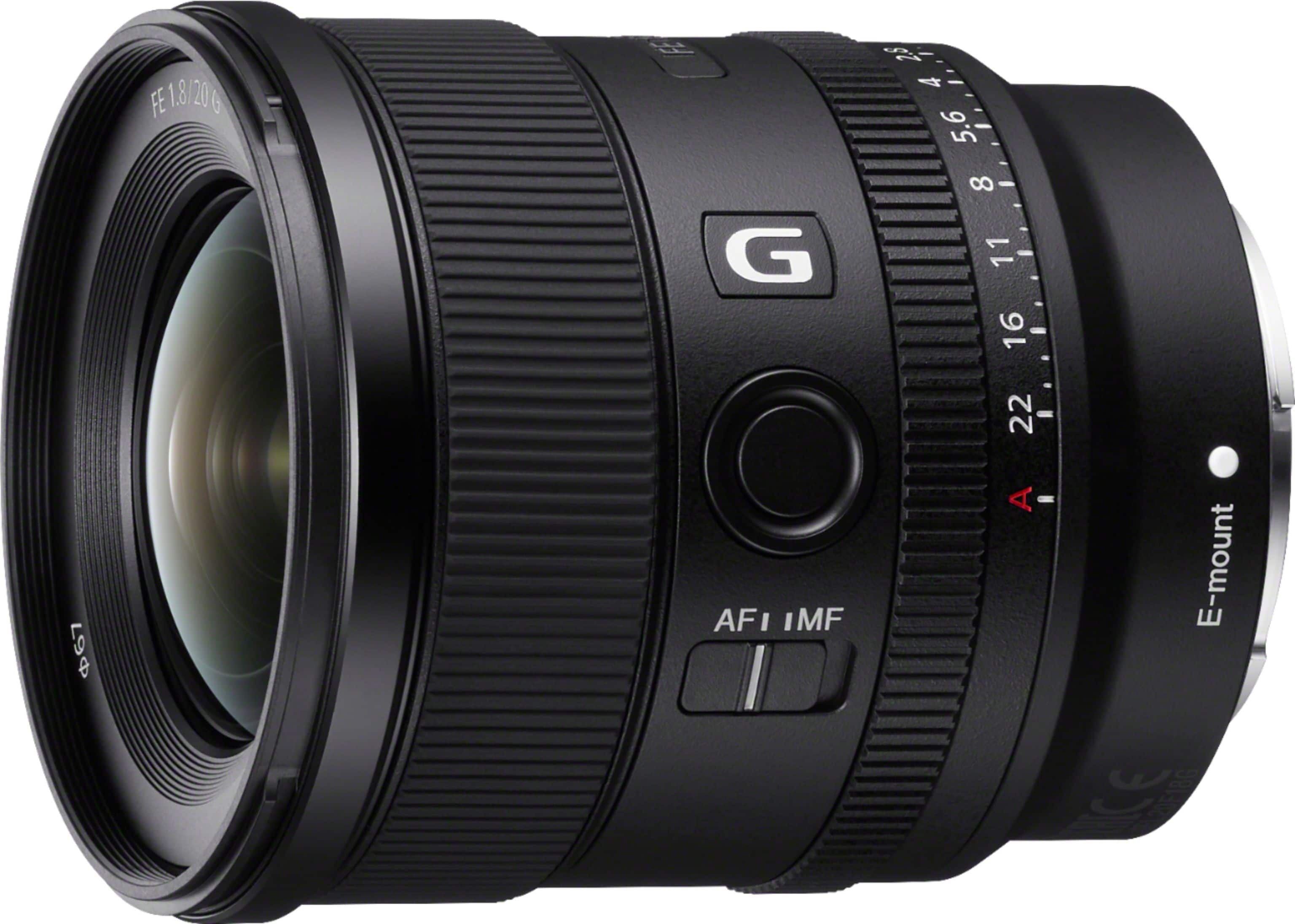 Sony - Lente principal ultra grande angular FE 20mm f/1.8 G para câmeras de montagem E - Preto-SEL20F18G