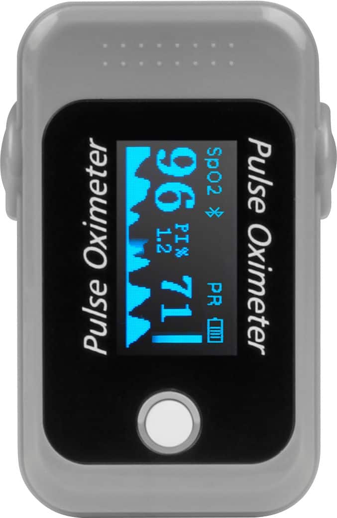 Aluratek - Oxímetro de Pulso Digital Bluetooth-FDA Classe I - Cinza-ABPM02F