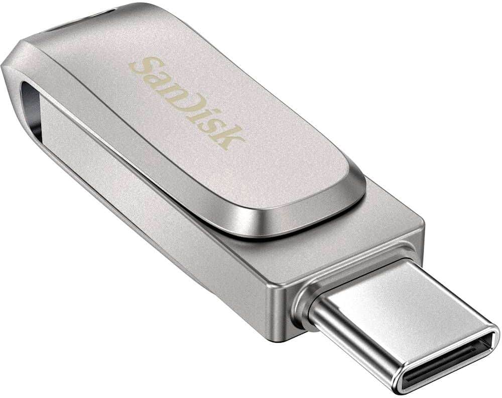 Pen Drive SanDisk - Ultra Dual Drive Luxe 1 TB USB 3.1, unidade flash USB tipo C - prata-SDDDC4-1T00-A46