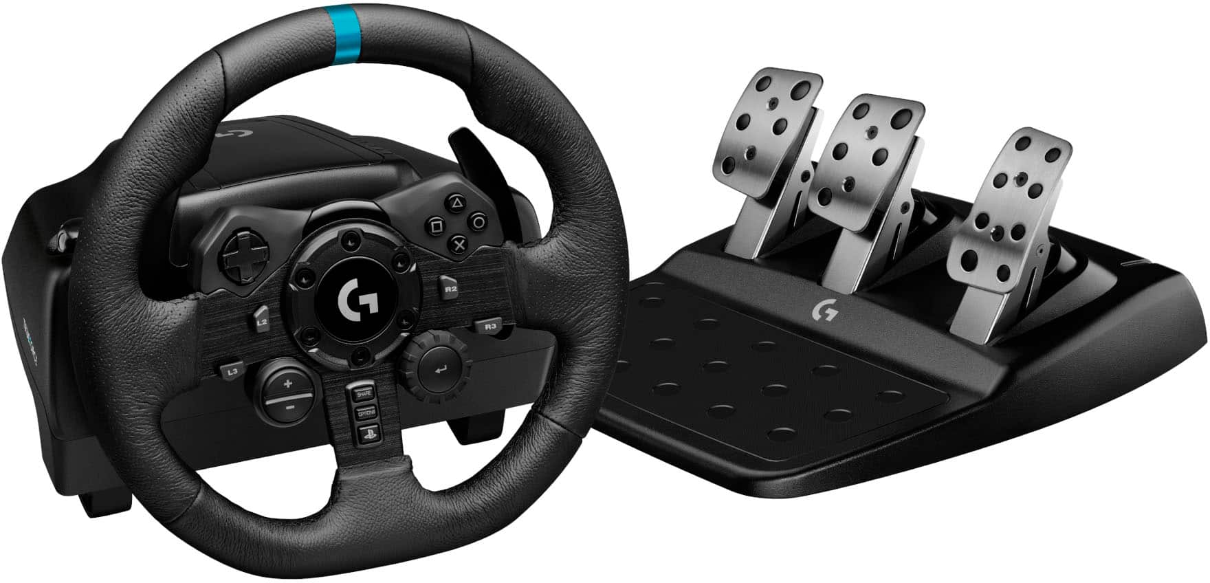 Logitech - Volante e pedais G923 para PS5, PS4 e PC - Preto-941-000147