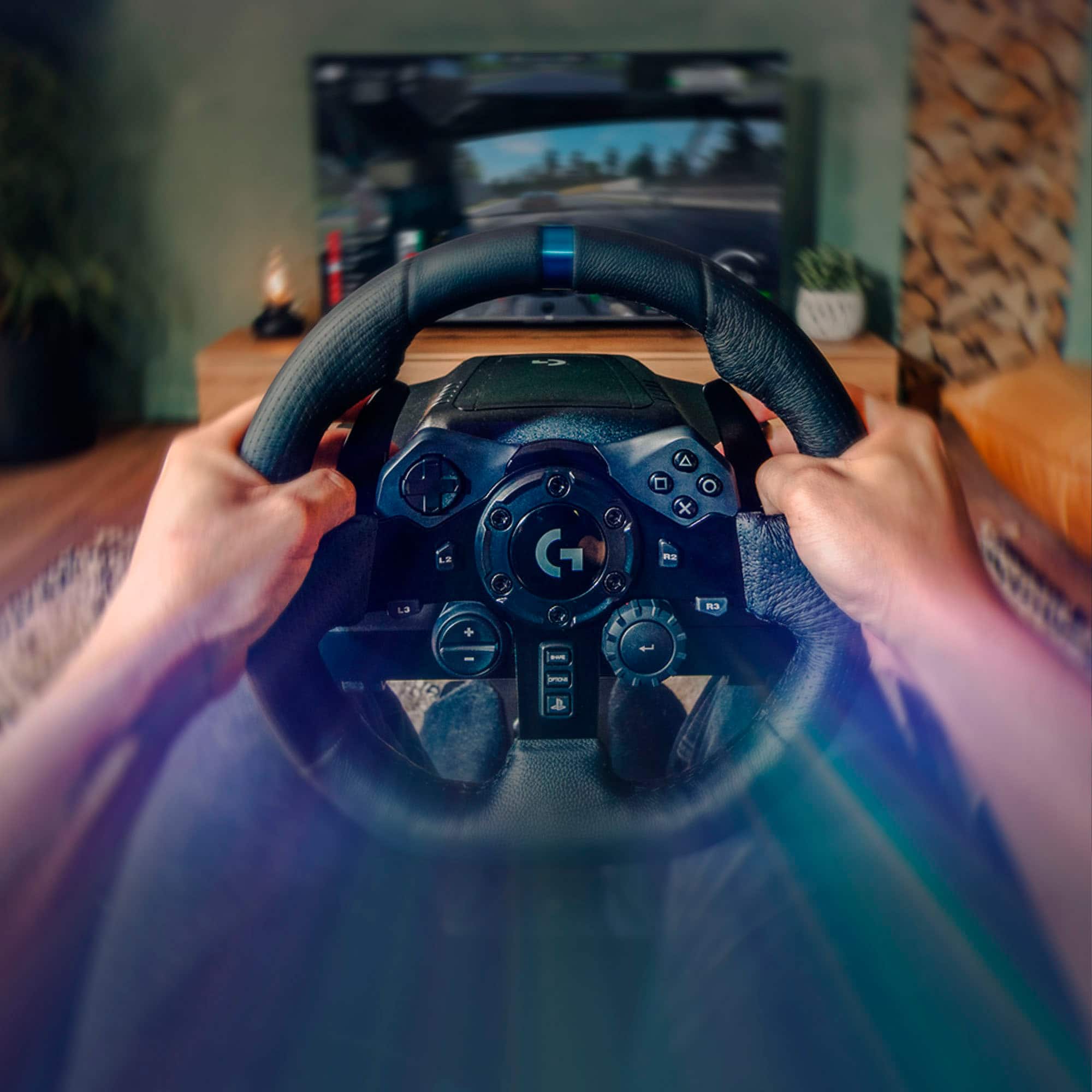 Logitech - Volante e pedais G923 para PS5, PS4 e PC - Preto-941-000147