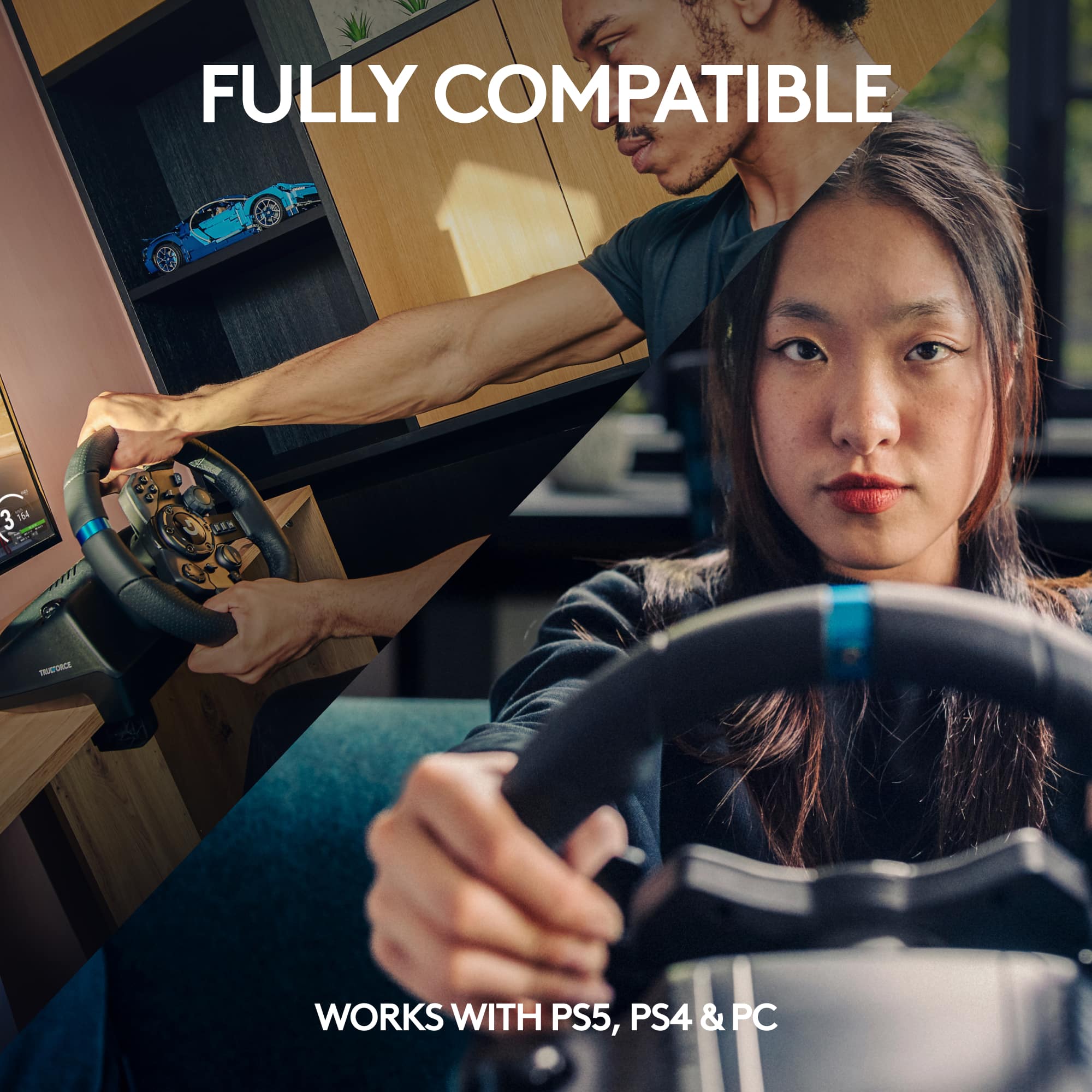 Logitech - Volante e pedais G923 para PS5, PS4 e PC - Preto-941-000147