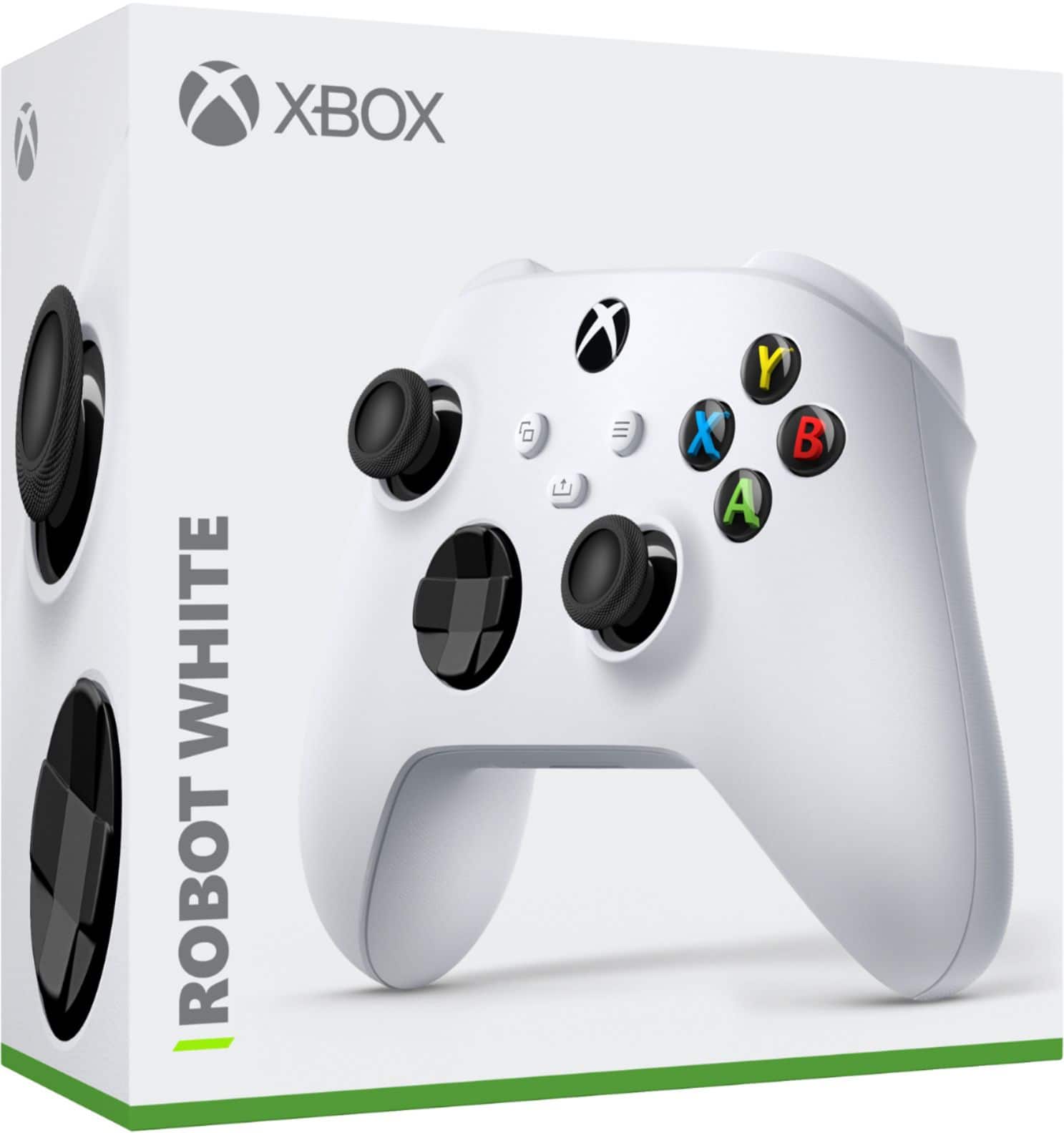 Microsoft - ctrl s/fio p/ p/ vídeo gameXbox p/ Xbox Series X, Xbox Series S, Xbox One, dispositivos Windows - Robot White-QAS-00007/QAS-00001