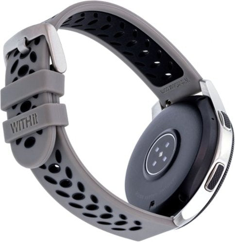 COMit - Kit de banda esportiva universal de silicone e malha p/ smartwatch com 2 pacotes p/ Samsung Galaxy 22mm - tecido preto/cinza/preto-54286BBR