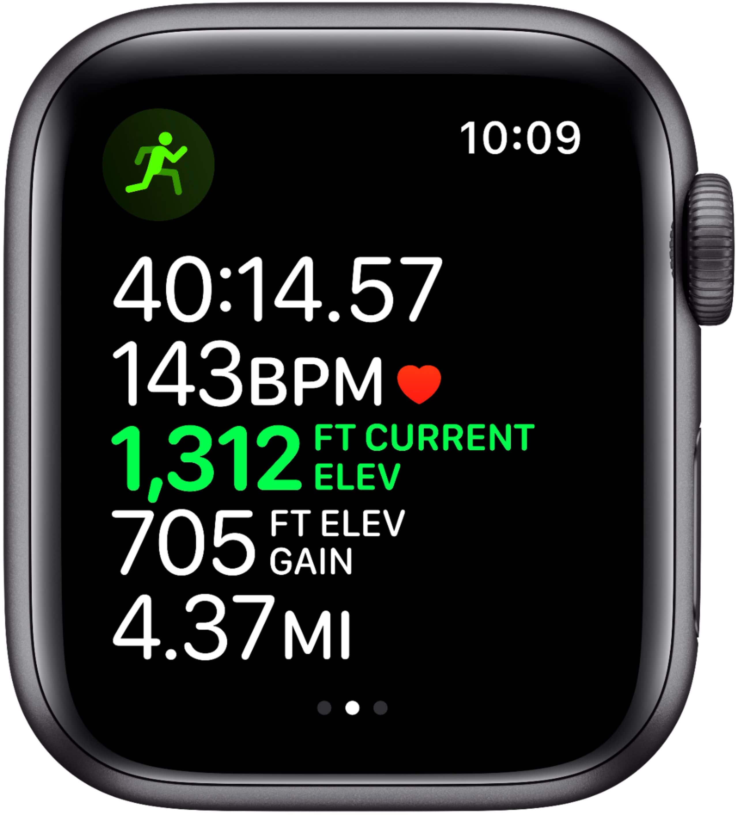 Apple Watch Series 5 (GPS) recondicionado , caixa de alumínio cinza espacial de 40 mm com pulseira esportiva preta-GSRF MWV82LL/A