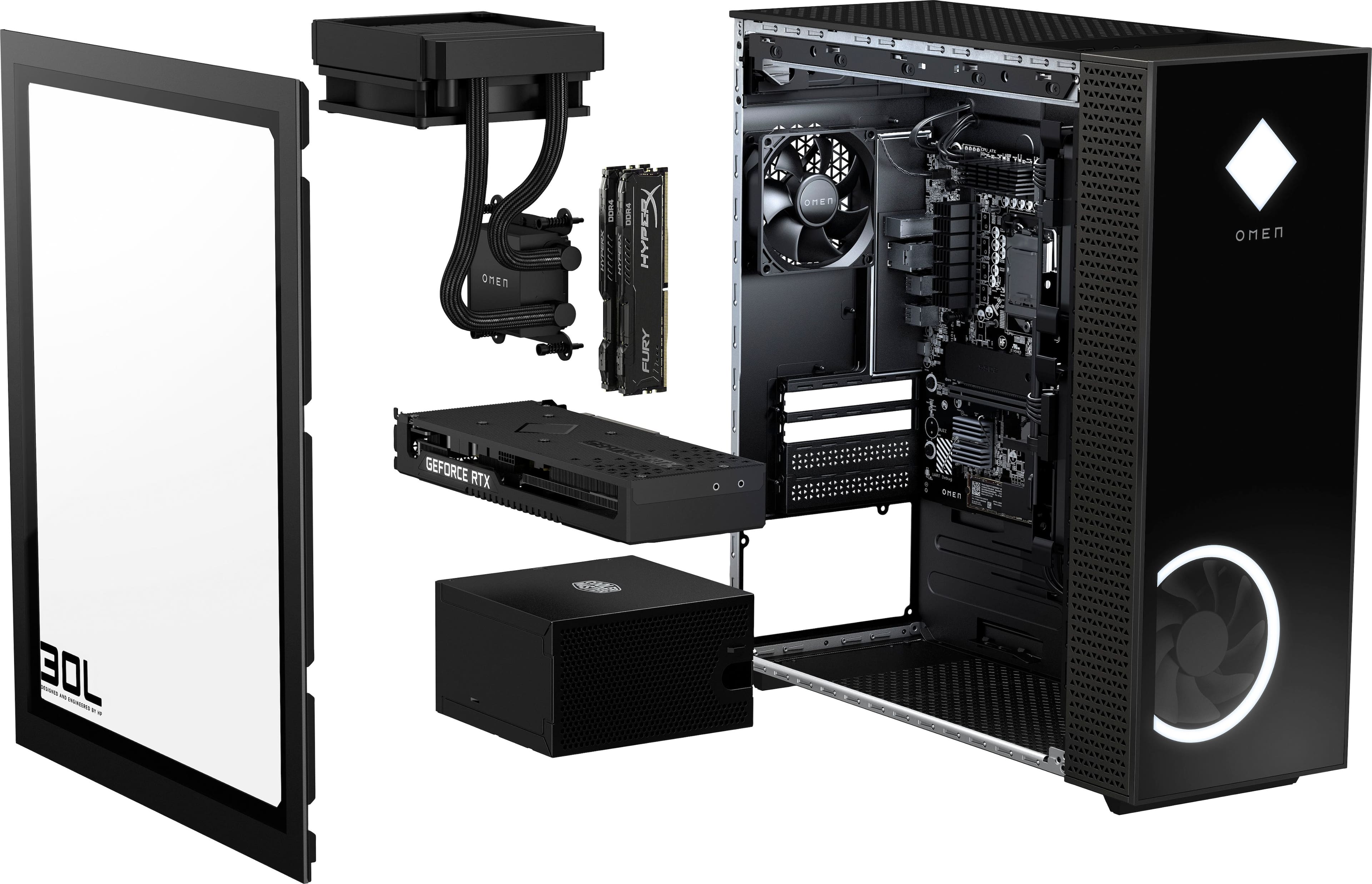 HP OMEN - Desktop para jogos - AMD Ryzen 7 5800X - 16GB de memória HyperX - NVIDIA GeForce RTX 3070 - SSD de 1TB - Jet Black-328S4AA#ABA