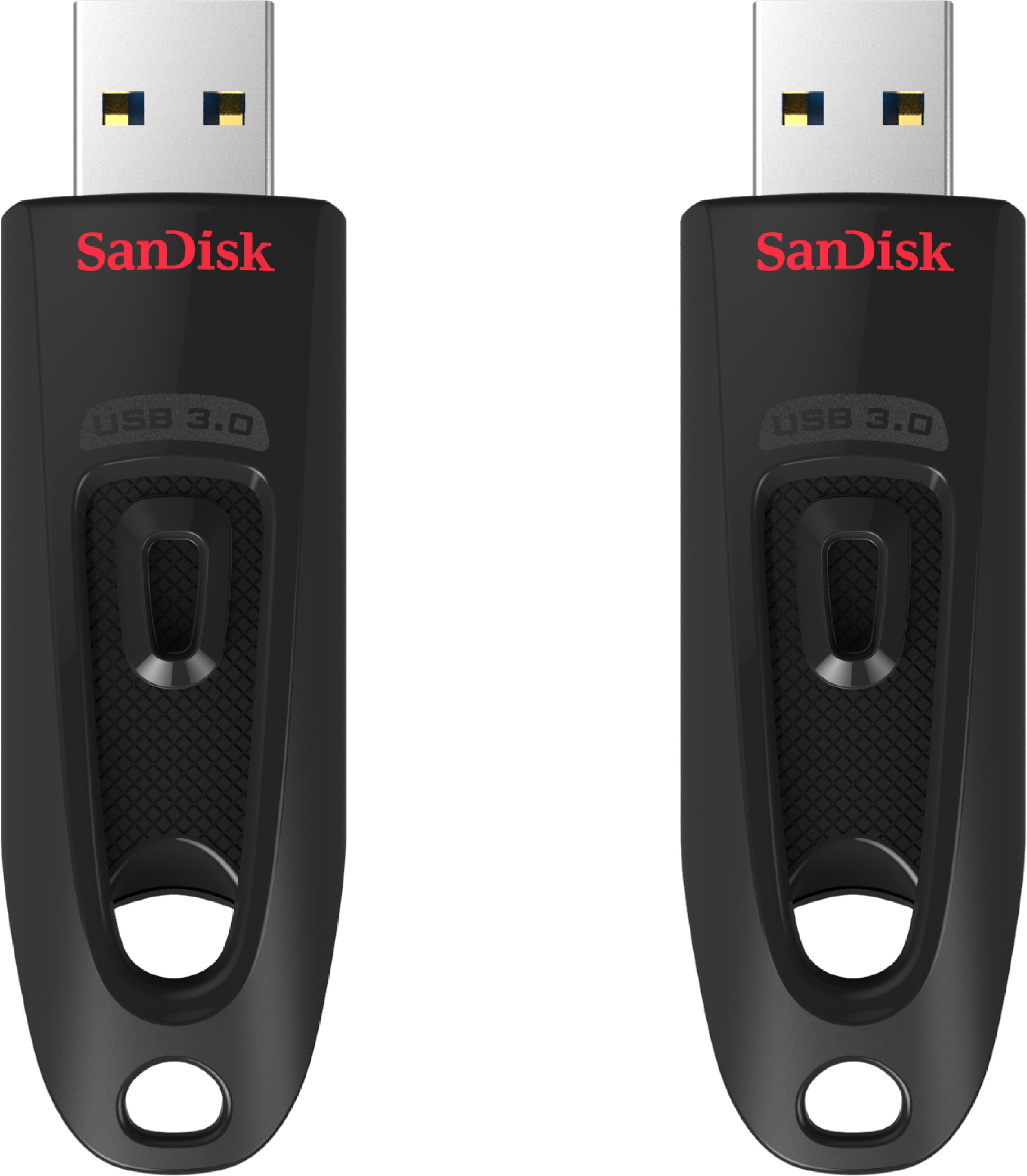 SanDisk - Ultra 64GB USB 3.0 Type-A pen drive com criptografia de hardware (2-Pack)-SDCZ48-064G-GAM462