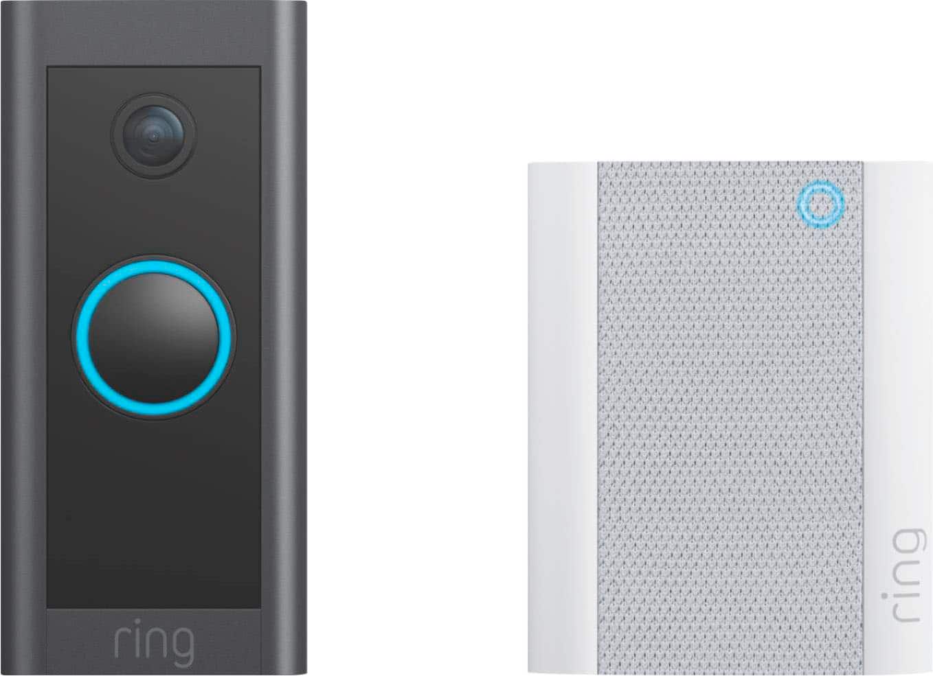 Ring - Campainha de vídeo inteligente Wi-Fi - Com fio com campainha - Preto-B09NLDYGHQ
