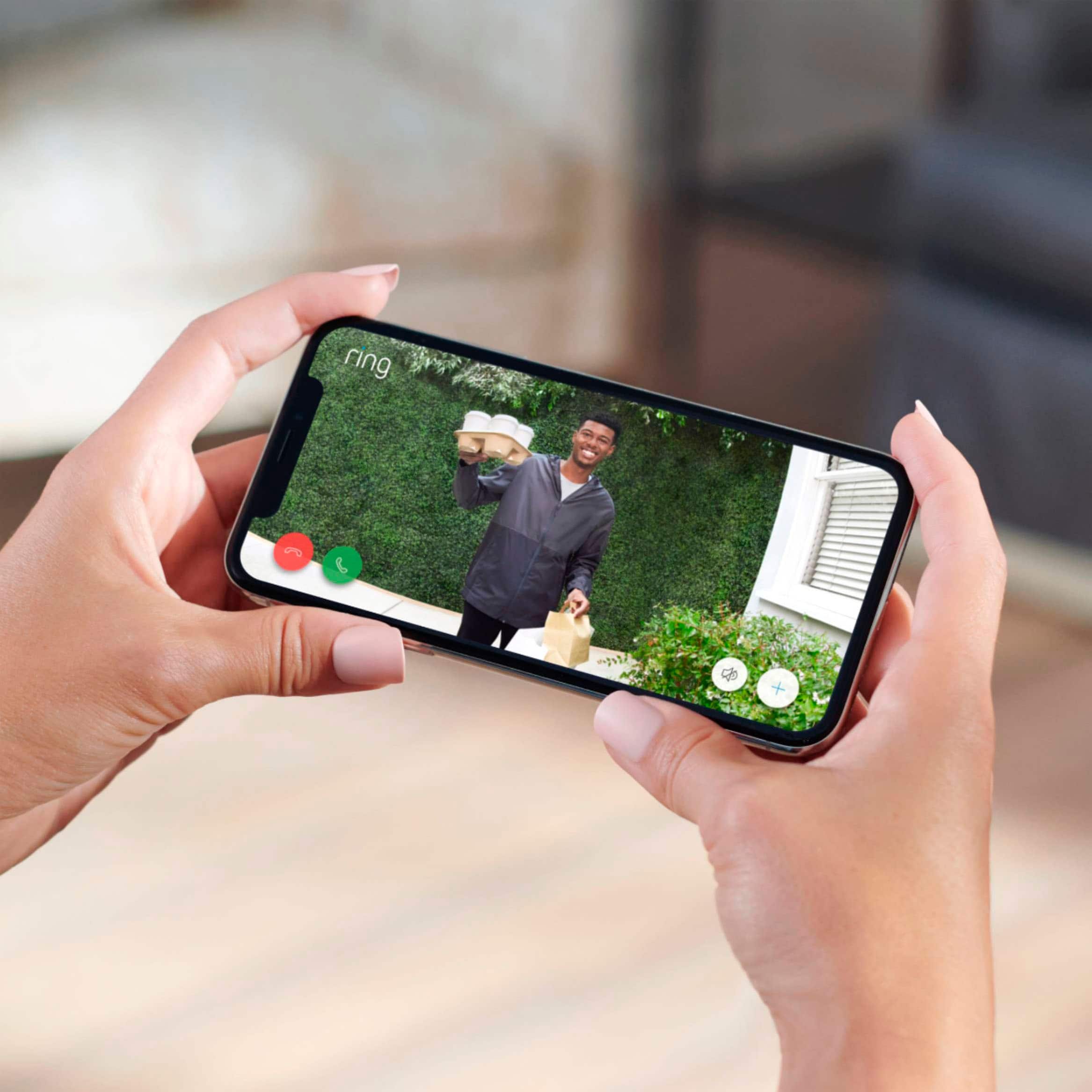 Ring - Campainha de vídeo inteligente Wi-Fi - Com fio com campainha - Preto-B09NLDYGHQ