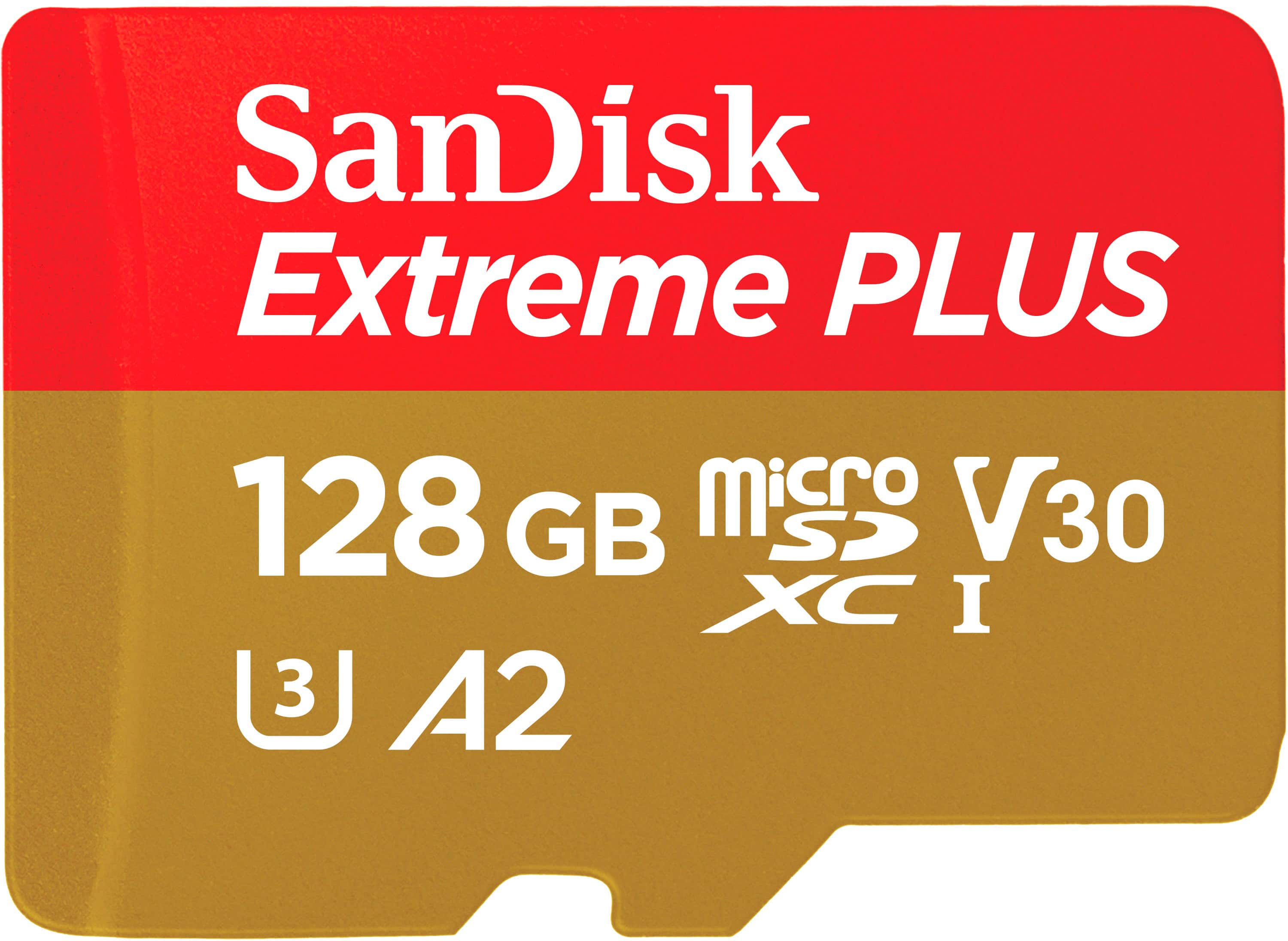 SanDisk - Cartão de memória Extreme PLUS 128GB MicroSDXC UHS-I-SDSQXBD-128G-AN6MA