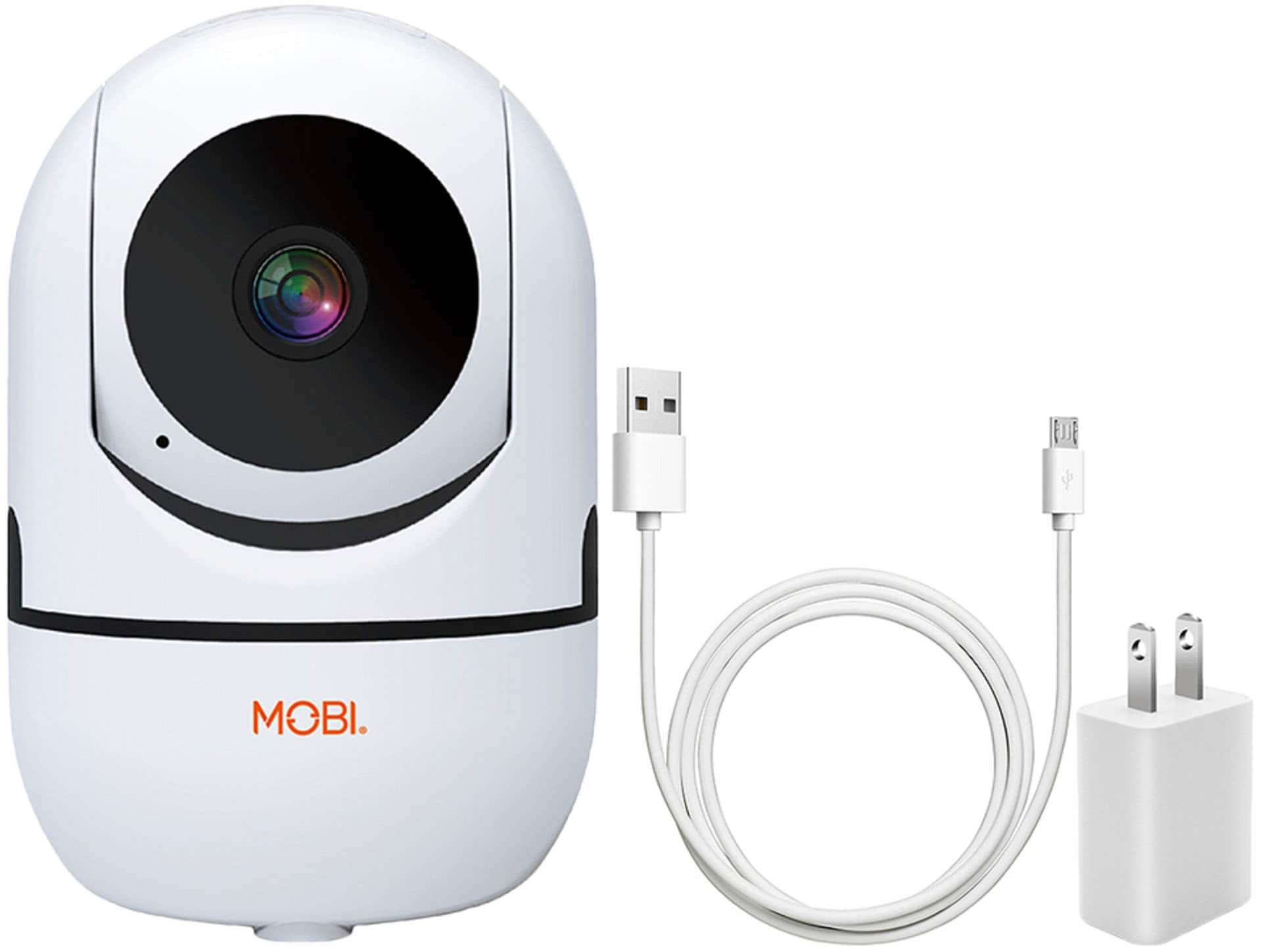 MOBI - Câmera de monitoramento de bebê Wi-Fi Cam HDX Smart HD Pan & Tilt com áudio bidirecional e visão noturna - Branco-70196