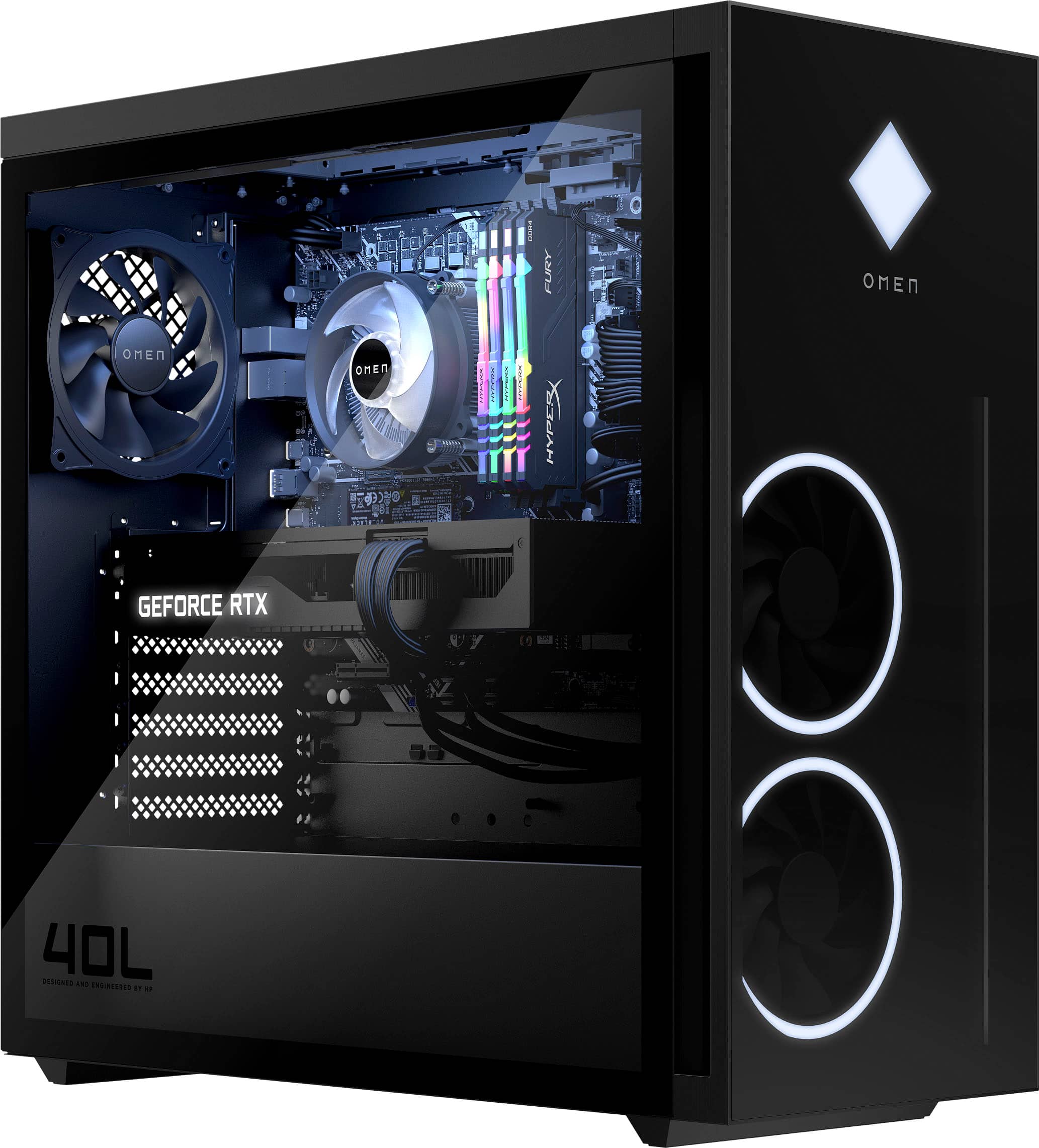 HP OMEN - Desktop Gaming 40L - Intel Core i5-12400F - Memória HyperX 16GB - NVIDIA GeForce RTX 3060 - SSD de 1TB - Nightfall Black-GT21-0014
