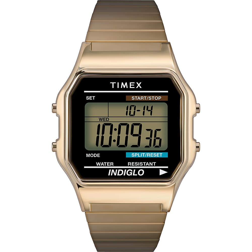 Timex - Relógio digital clássico masculino de 34 mm - tom dourado-T786779J