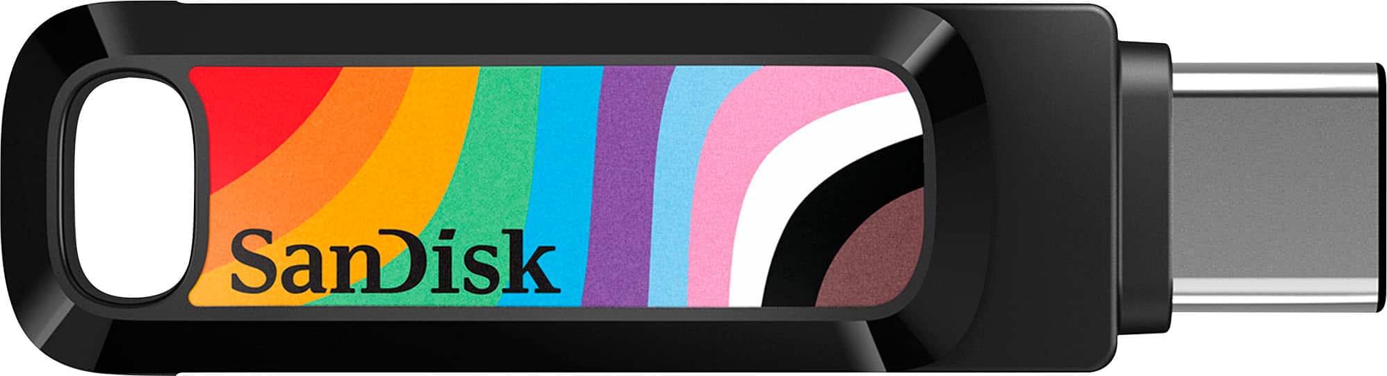 Pen Drive SanDisk - Unidade flash Ultra Dual Go Rainbow Pride Edition 128 GB USB tipo A/USB tipo C - Rainbow-SDDDC3-128G-GRNBW