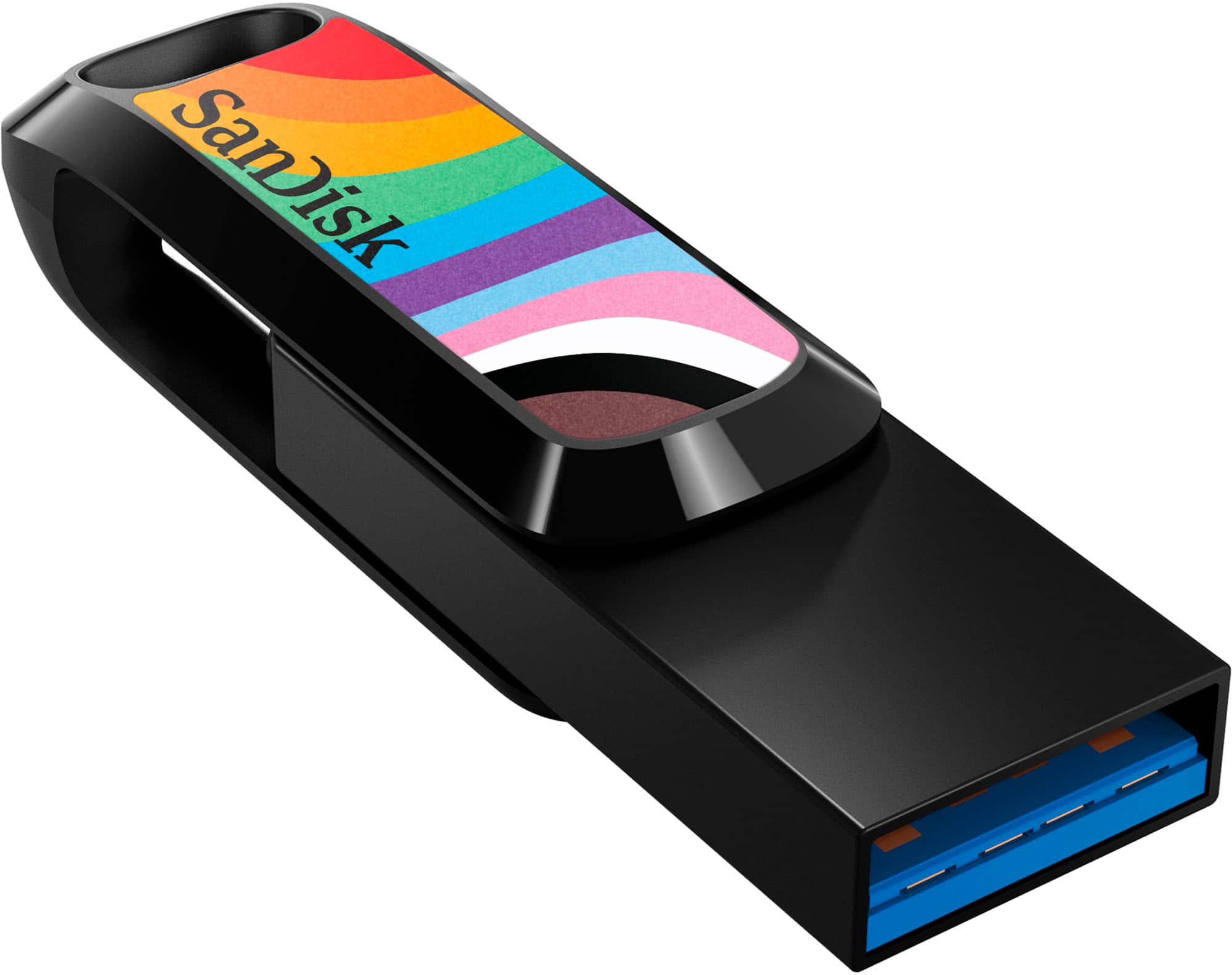 Pen Drive SanDisk - Unidade flash Ultra Dual Go Rainbow Pride Edition 128 GB USB tipo A/USB tipo C - Rainbow-SDDDC3-128G-GRNBW