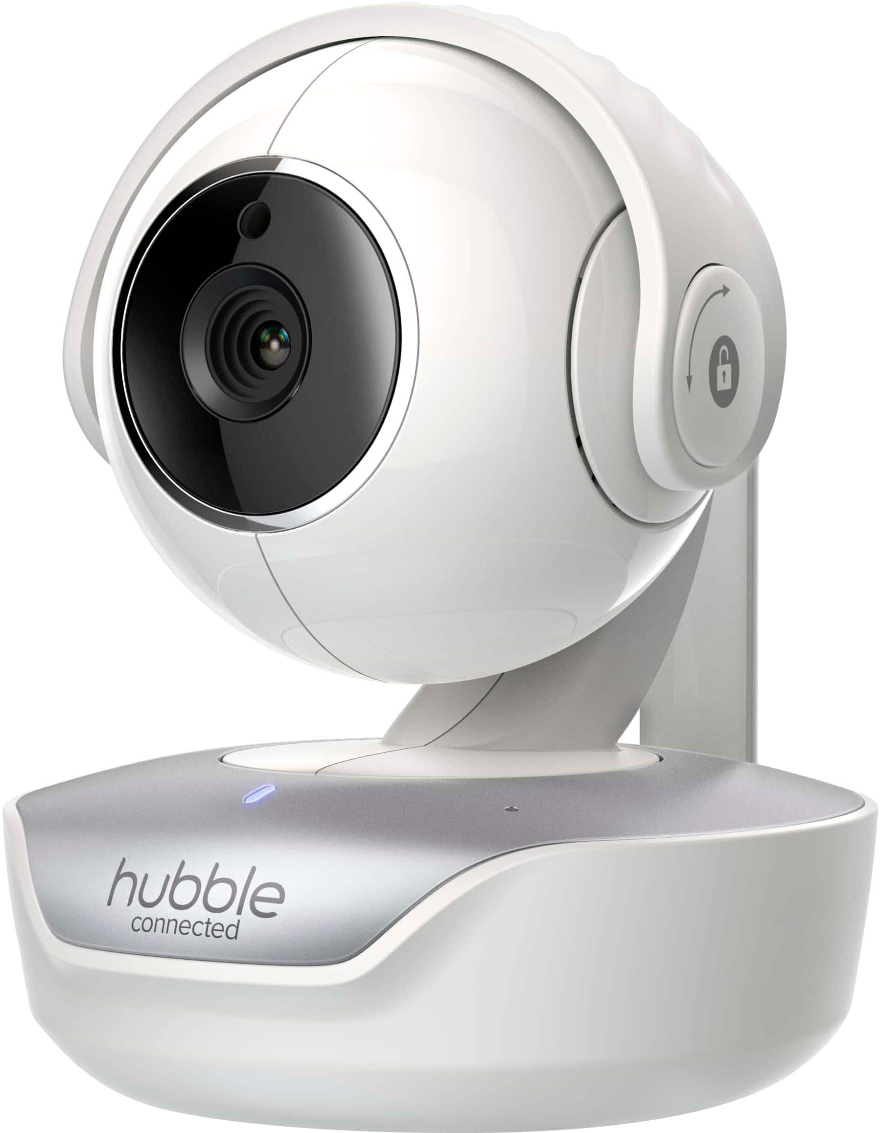 Hubble Connected - Nursery Pal Premium com Hubble Grip 5" HD Smart Baby Monitor com panorâmica, inclinação, zoom e tela sensível ao toque - Branco-HCT