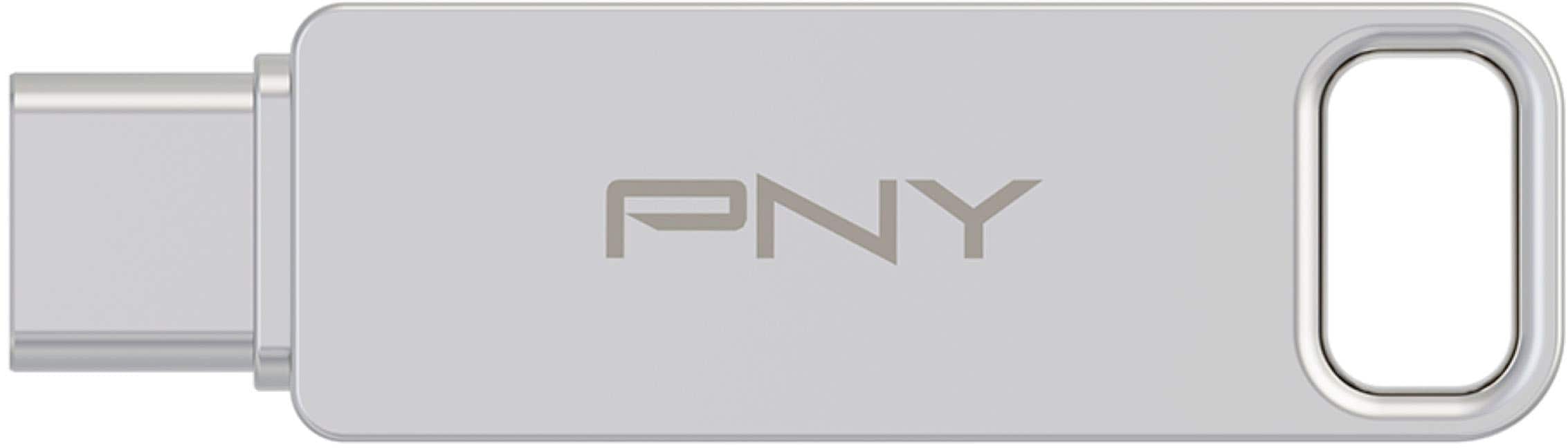 Pen Drive PNY - Unidade flash OTG DUO Link 128 GB USB 3.2 Gen 1 tipo C - Prata-P-FDI128DULINKTYC-GE
