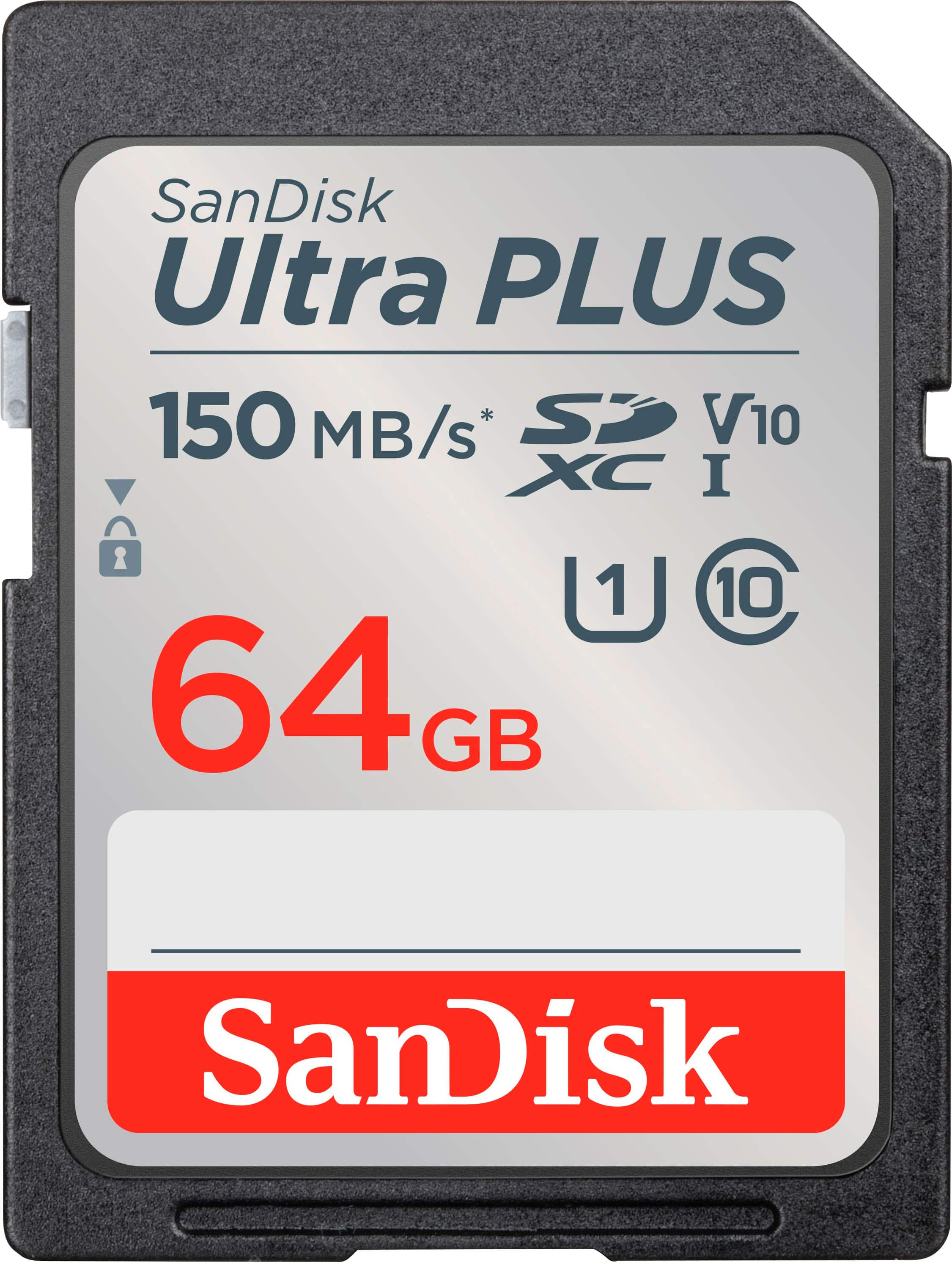 SanDisk - Cartão de memória Ultra PLUS 64GB SDXC UHS-I-SDSDUWC-064G-AN6IN