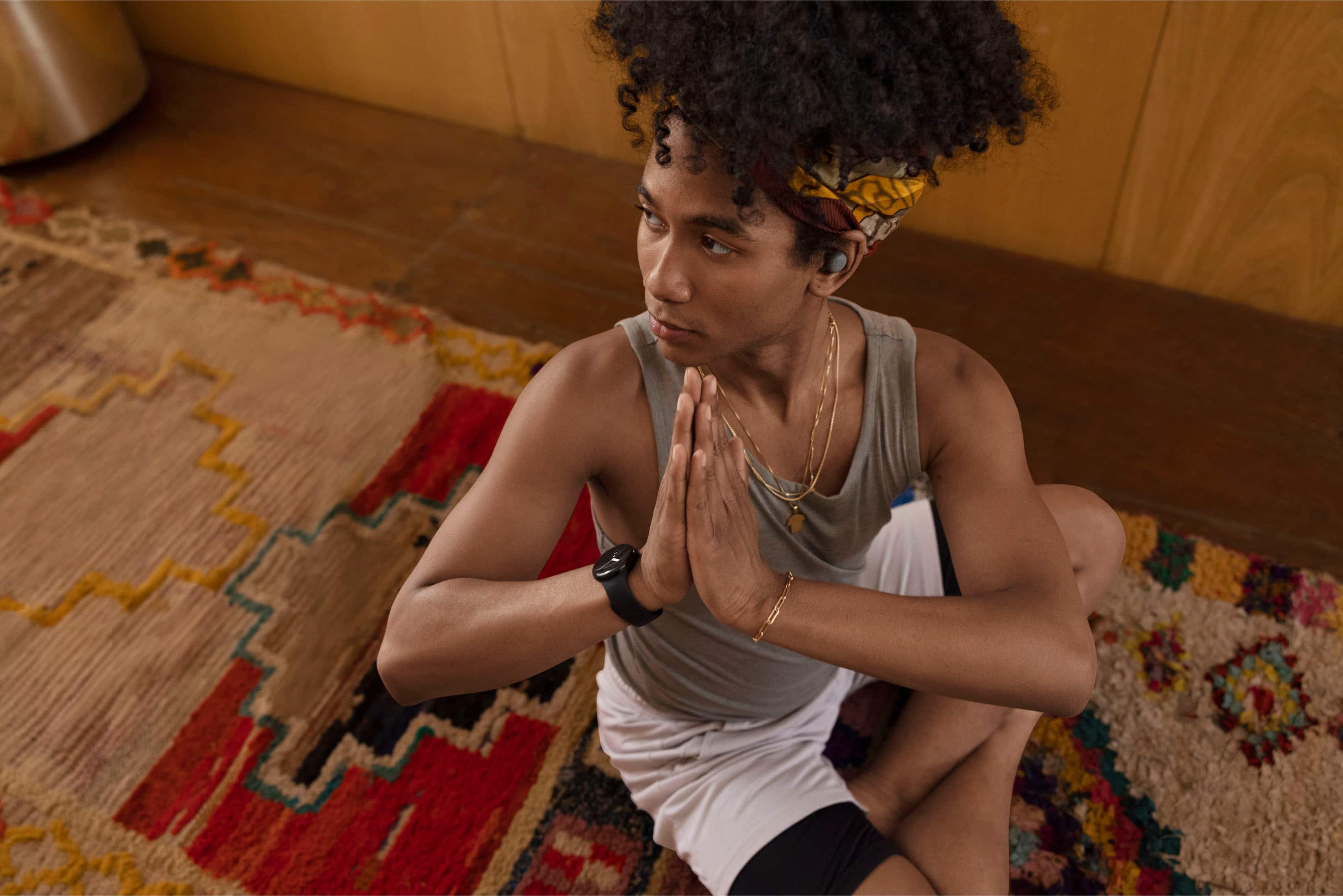 Google - Pixel Watch Smartwatch 41mm com Obsidian Active Band Wifi/BT - Aço Inoxidável Preto-GA03119-US