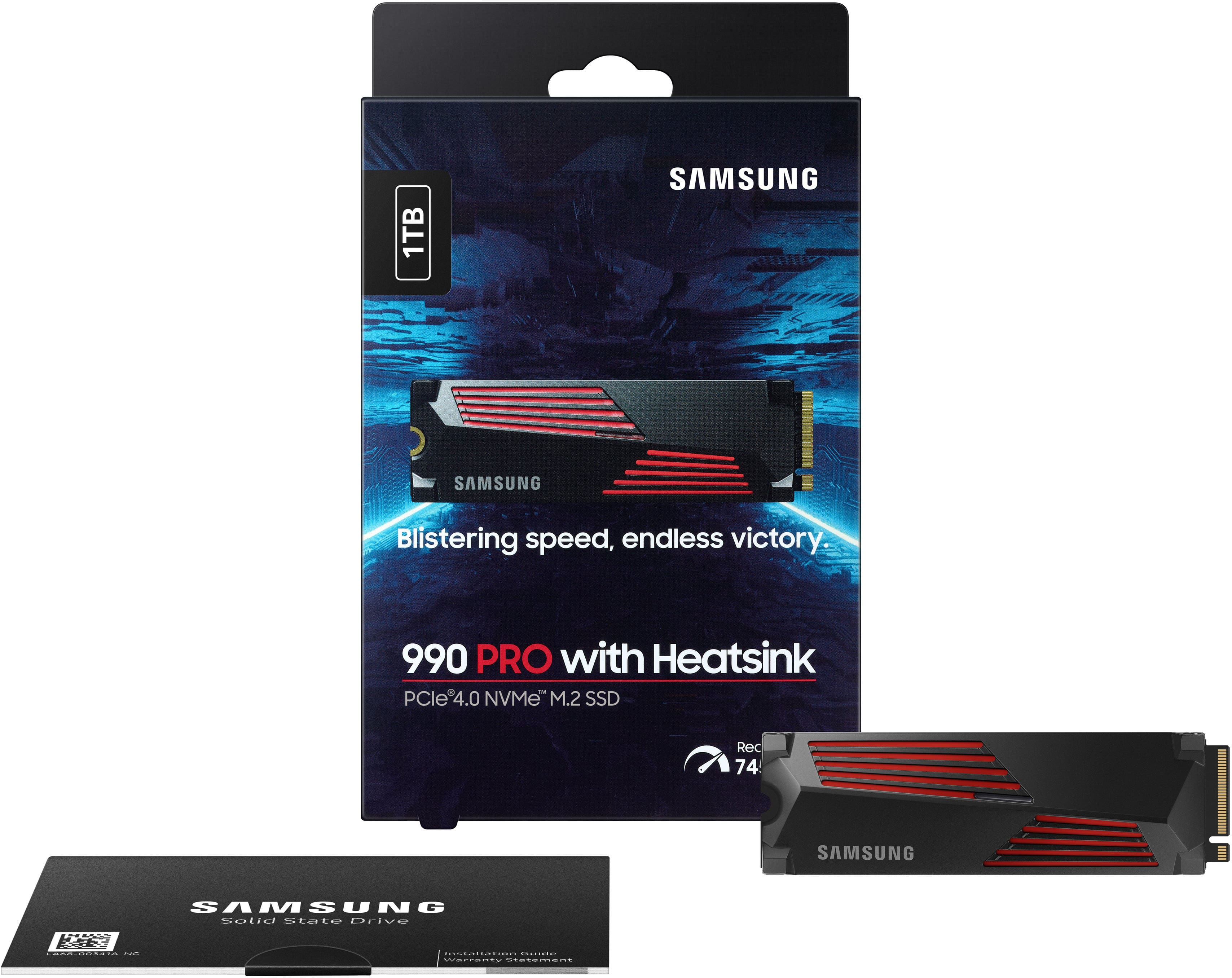 Samsung - 990 PRO SSD interno PCIe Gen 4x4 NVMe de 1 TB com dissipador de calor para PS5-MZ-V9P1T0CW