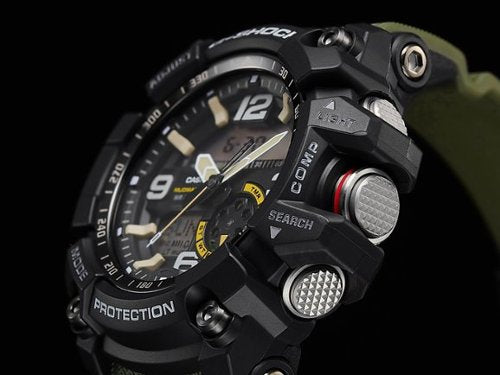Casio - Relógio masculino G-Shock Mudmaster com sensor duplo analógico-digital 55 mm - Verde-GG1000-1A3