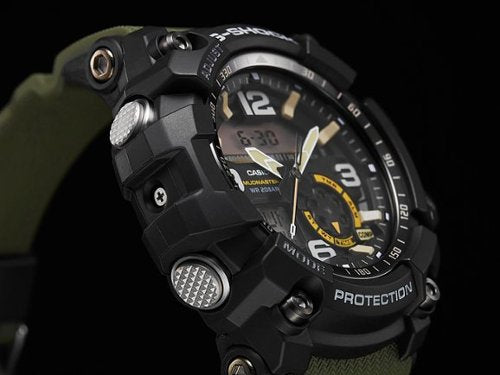Casio - Relógio masculino G-Shock Mudmaster com sensor duplo analógico-digital 55 mm - Verde-GG1000-1A3