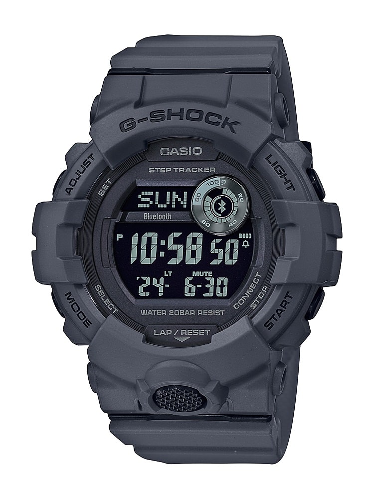 Casio - G-Shock Power Trainer masculino com relógio Bluetooth Mobile Link 49 mm - Cinza-GBD800UC-8