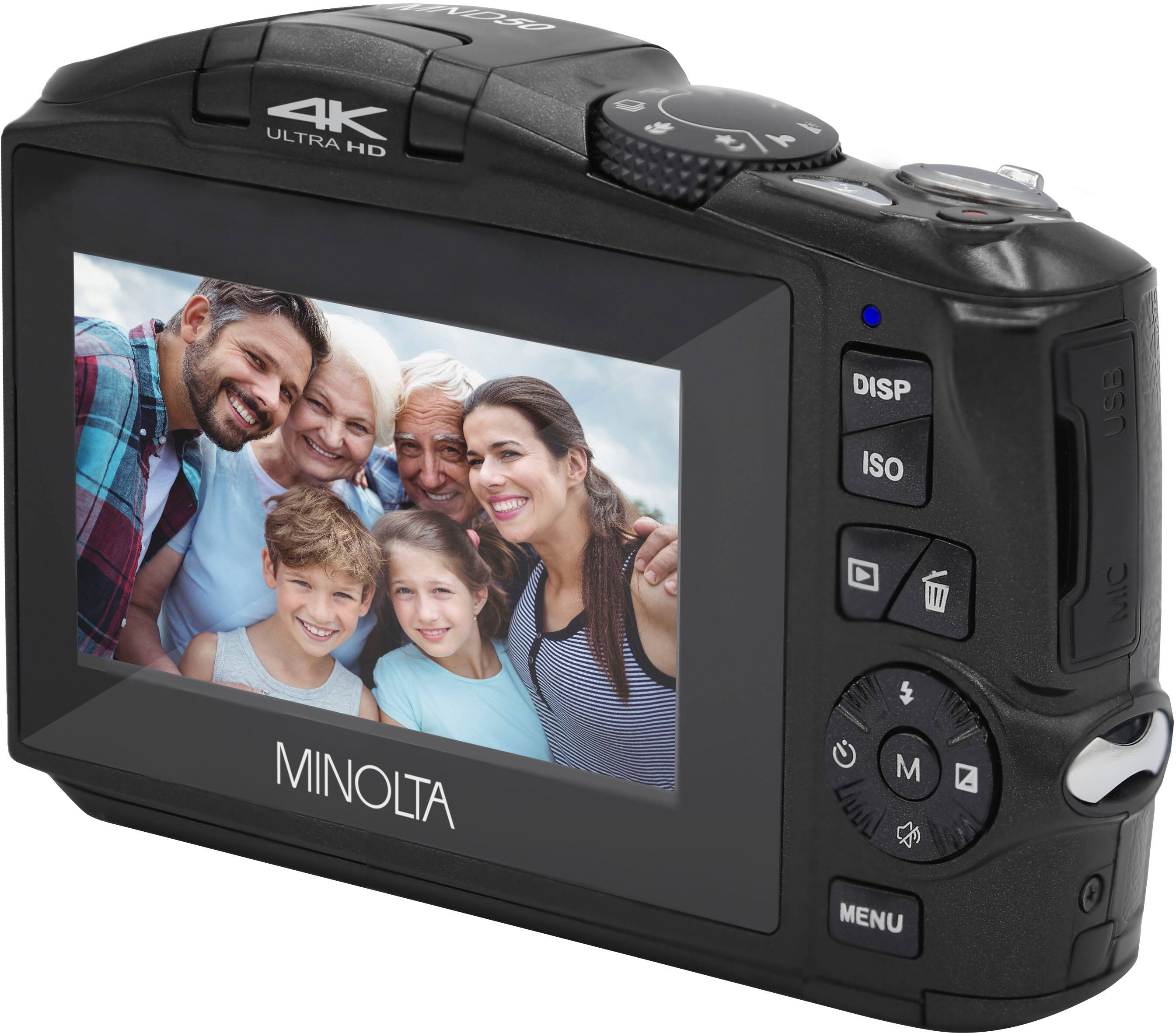 Minolta - MND50 4K Video 48.0 Megapixel Digitial Câmera Fotográfica - Preto -MND50-BK